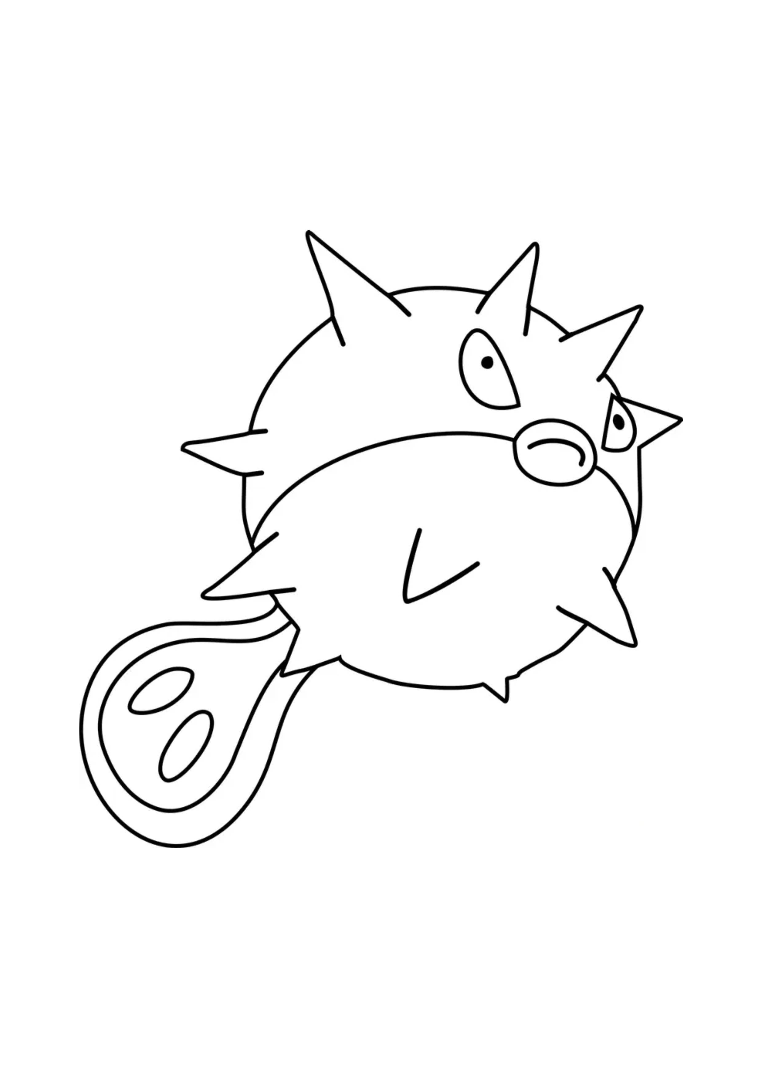 Página para colorear Qwilfish (A4) para imprimir