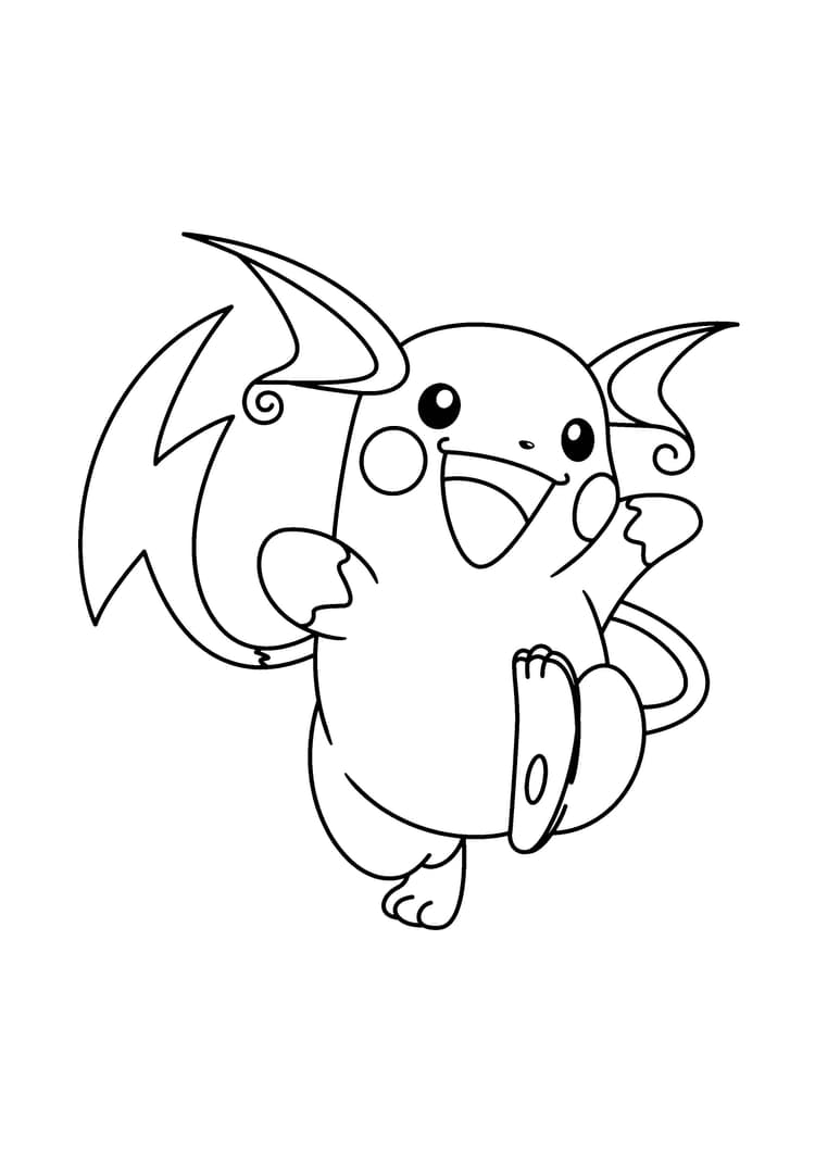 Página para colorear Raichu (A4) para imprimir