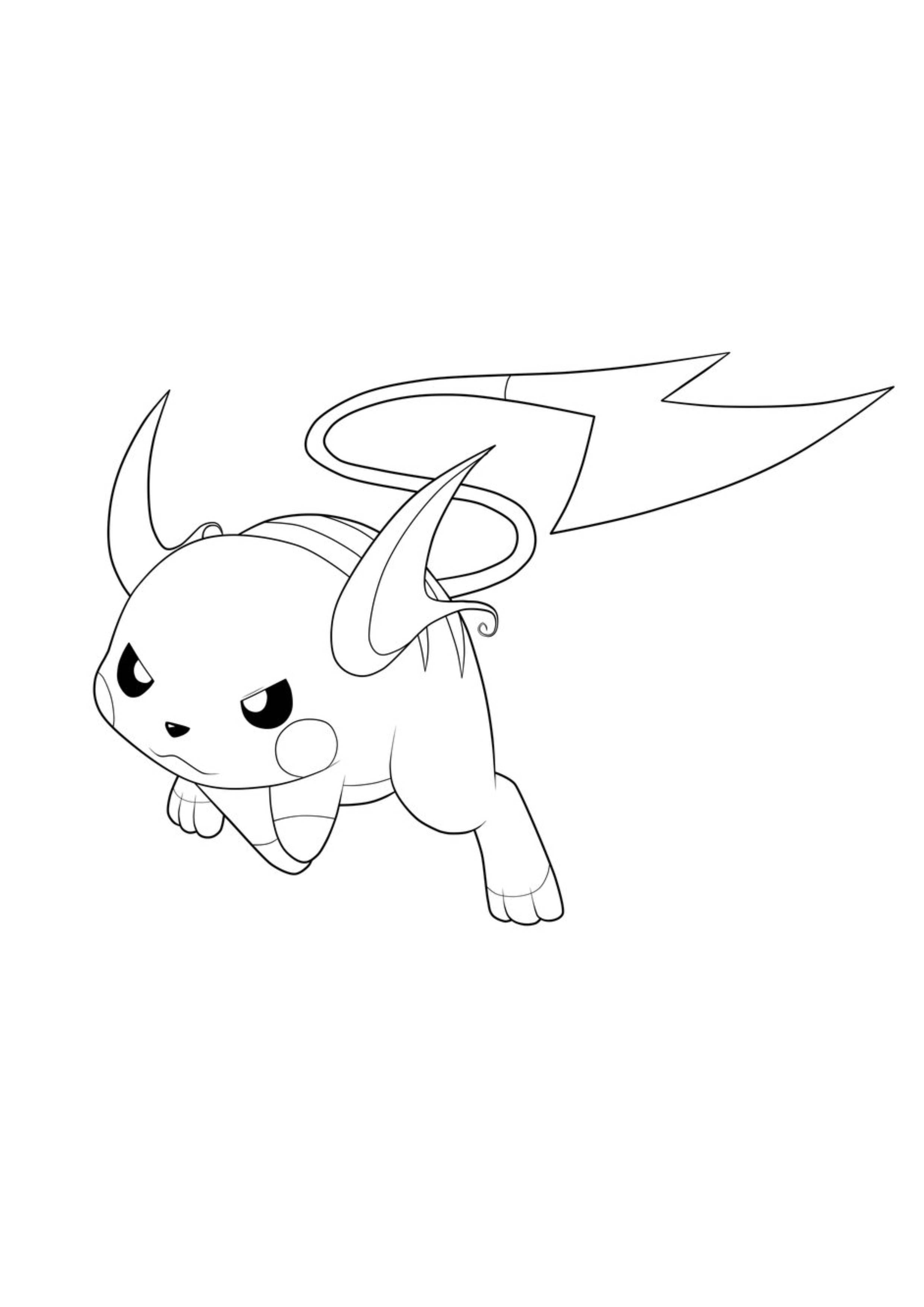 Página para colorear Raichu (A4) para imprimir