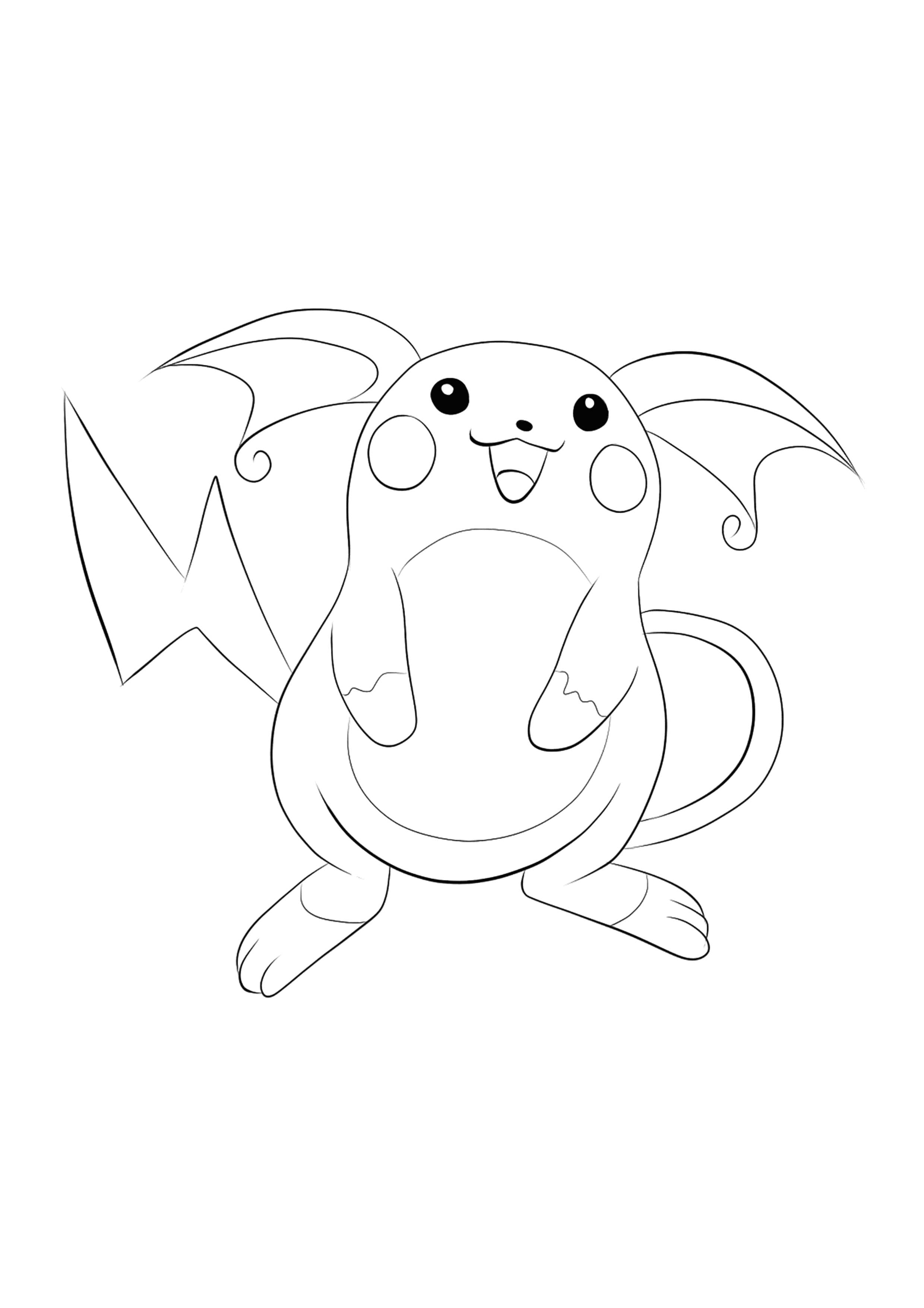 Página para colorear Raichu (A4) para imprimir