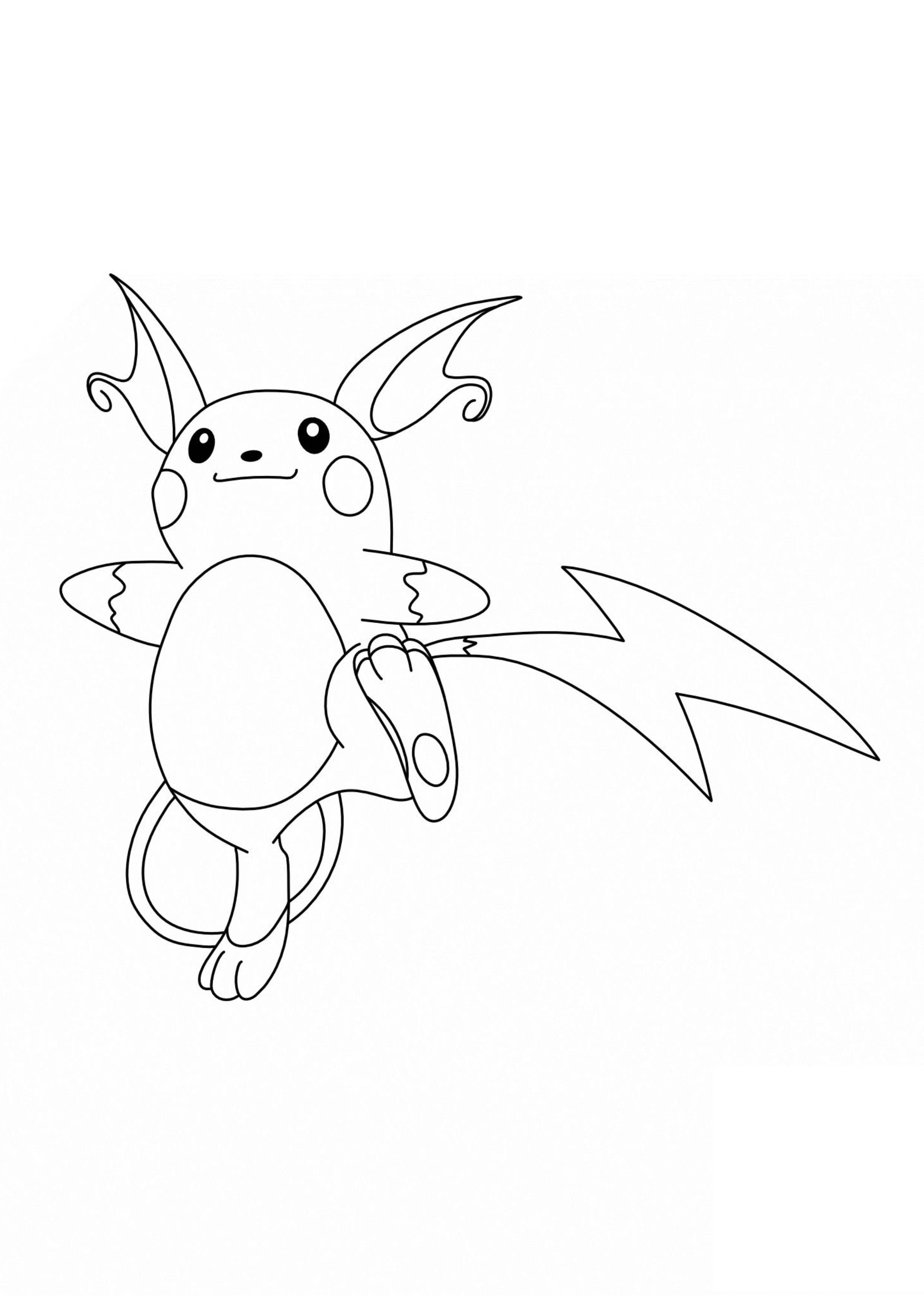 Página para colorear Raichu (A4) para imprimir