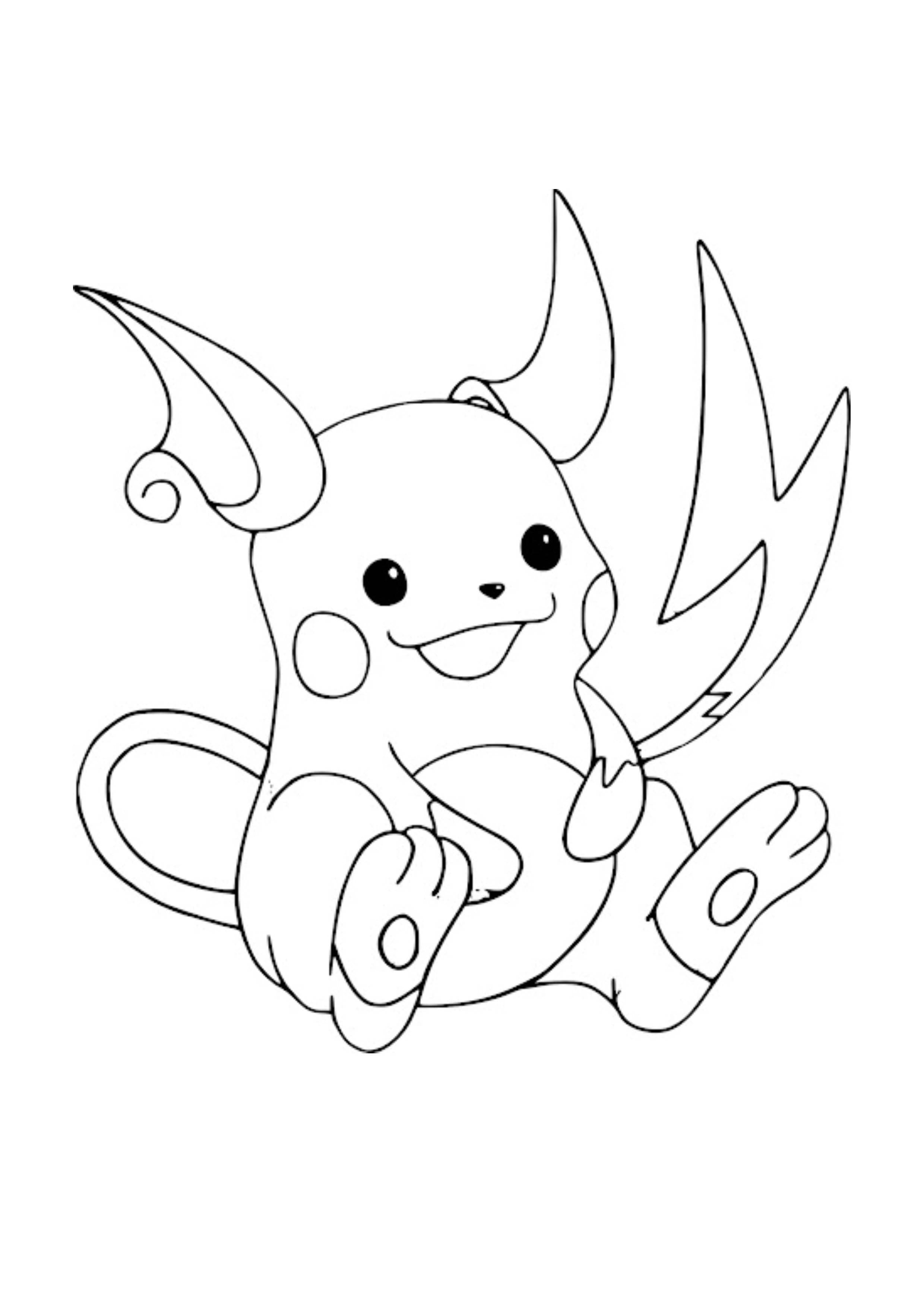 Página para colorear Raichu (A4) para imprimir