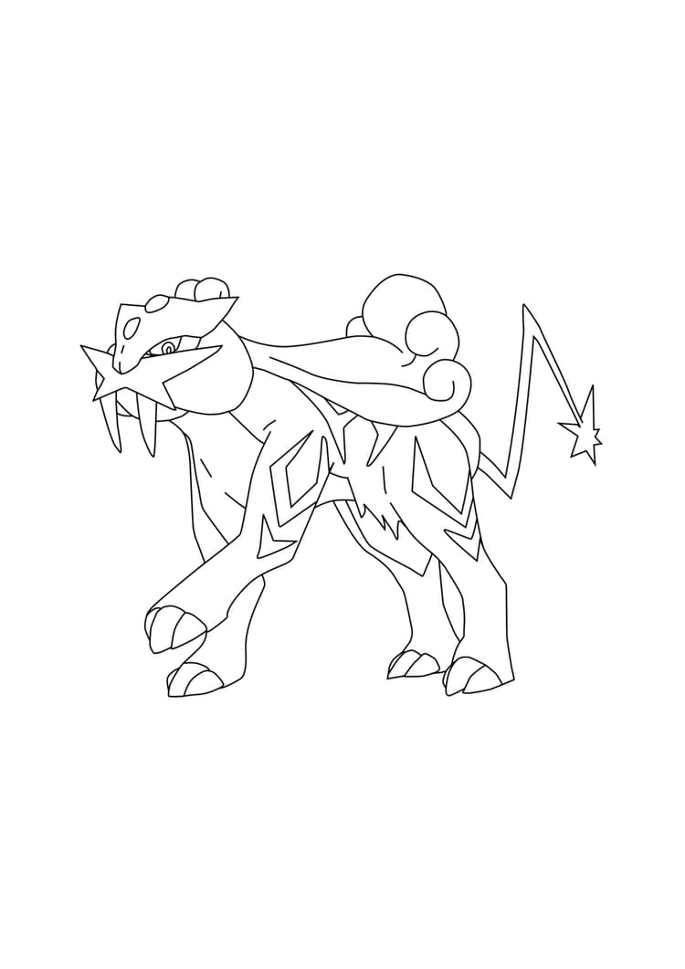 Página para colorear Raikou (A4) para imprimir