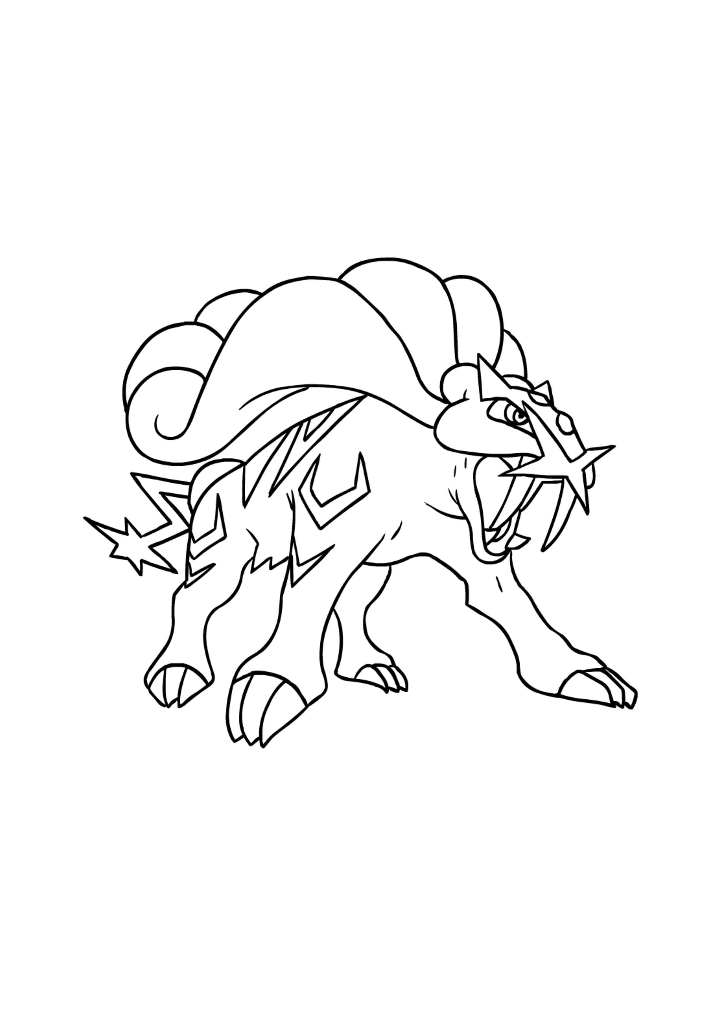 Página para colorear Raikou (A4) para imprimir