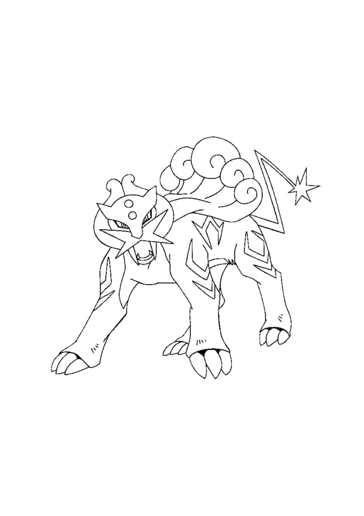 Página para colorear Raikou (A4) para imprimir