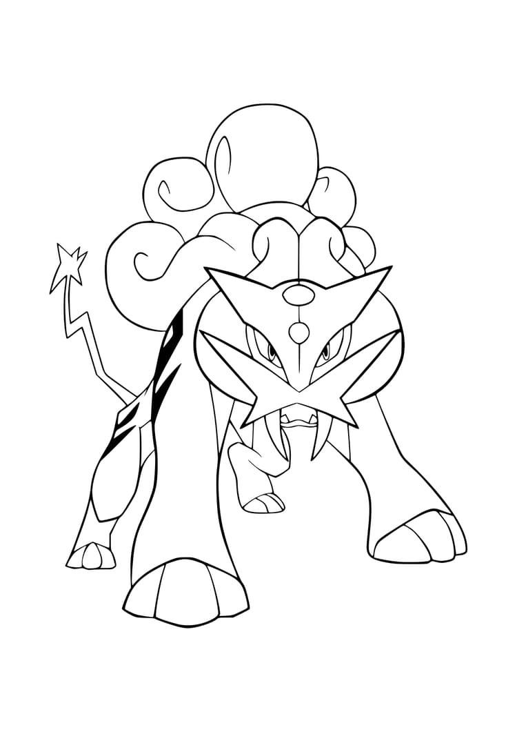 Página para colorear Raikou (A4) para imprimir