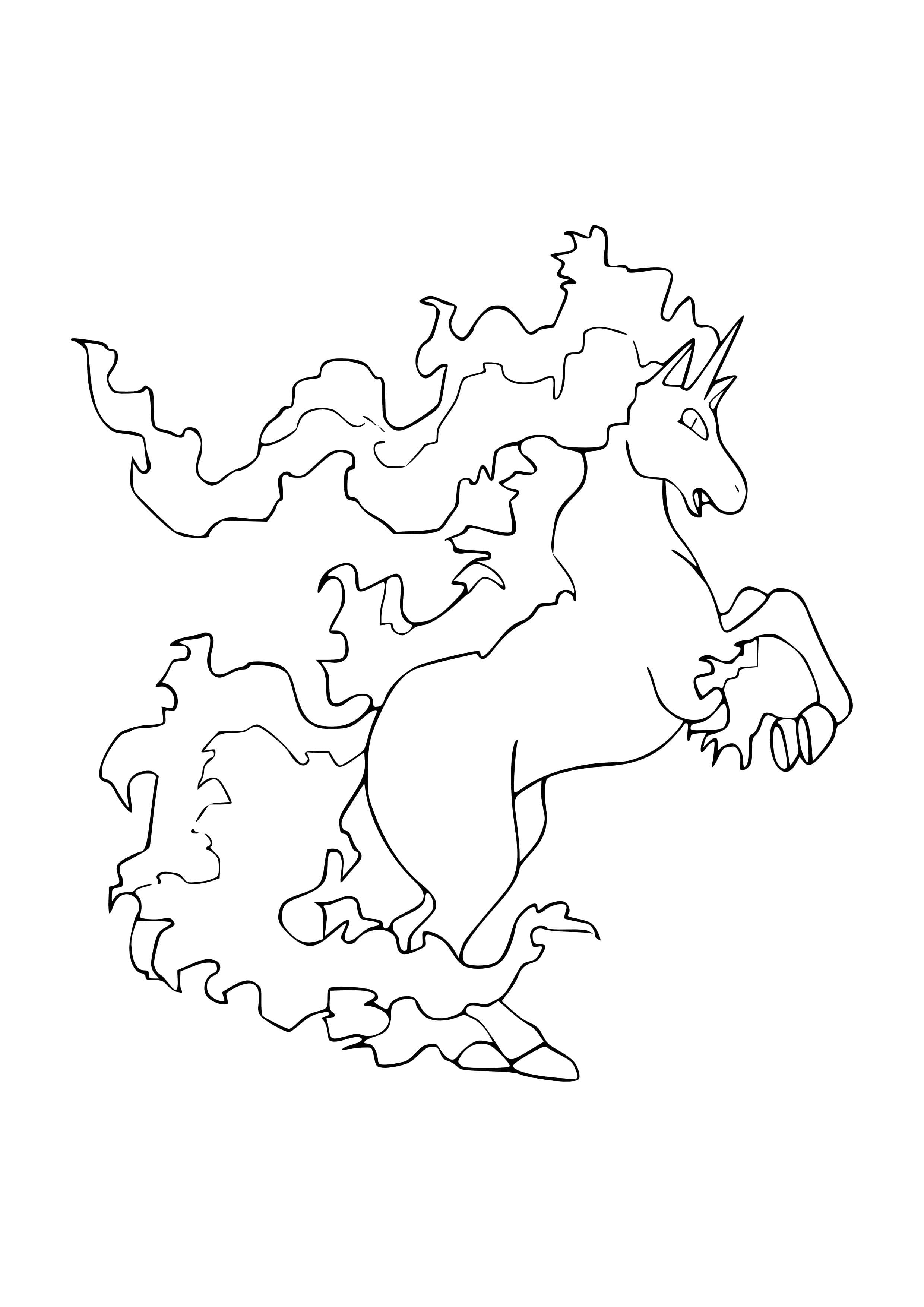 Página para colorear Rapidash (A4) para imprimir