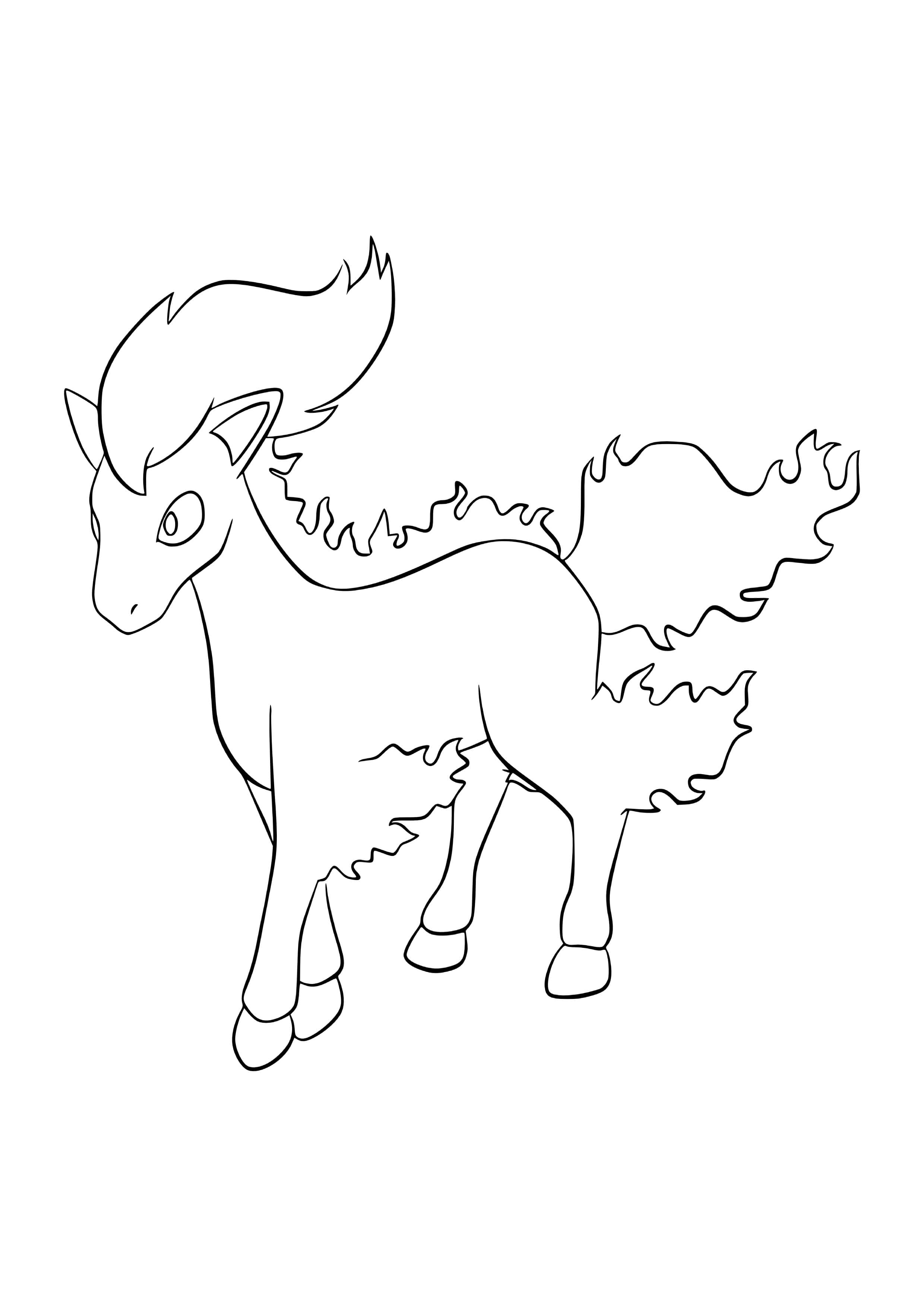 Página para colorear Rapidash (A4) para imprimir