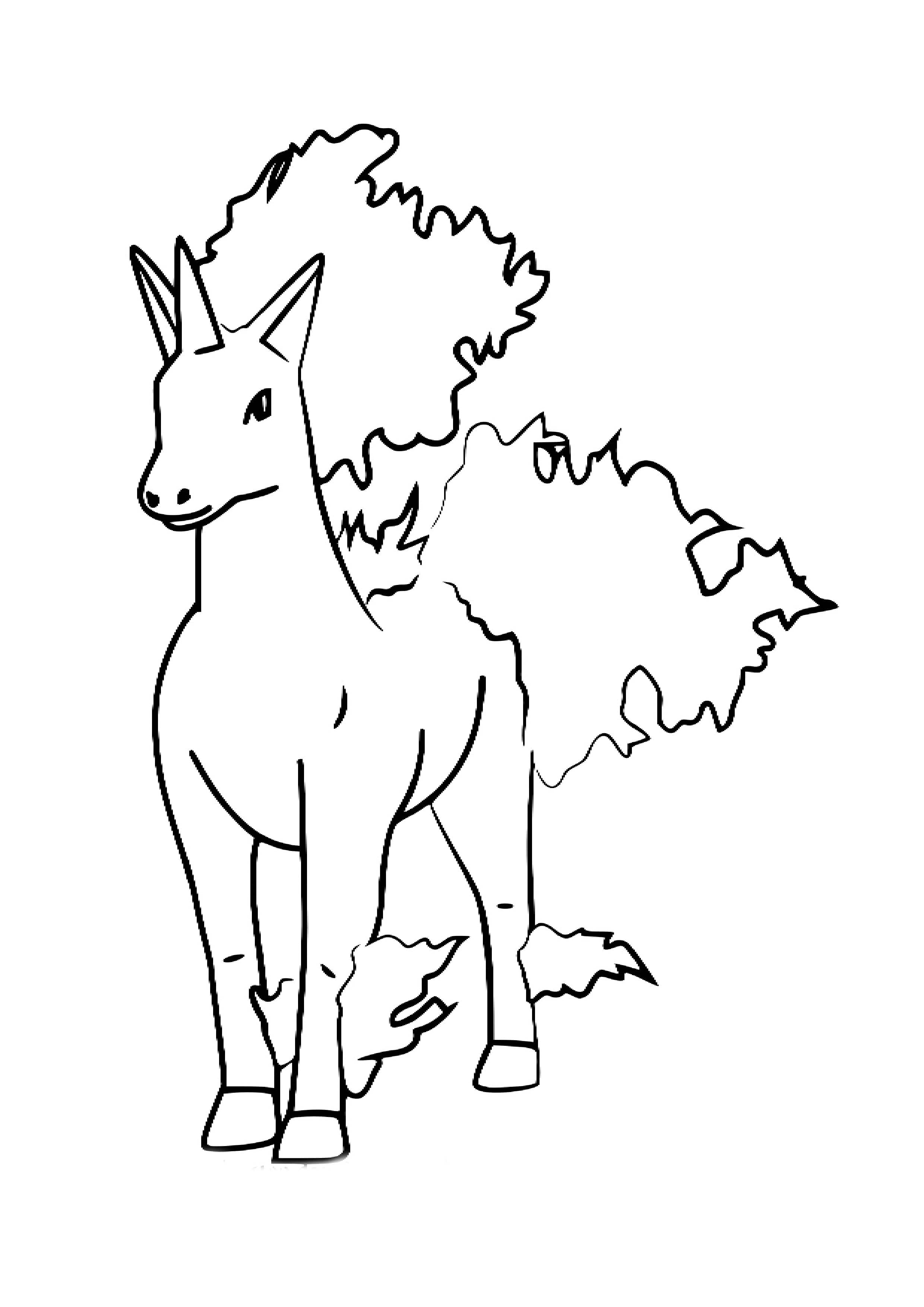 Página para colorear Rapidash (A4) para imprimir