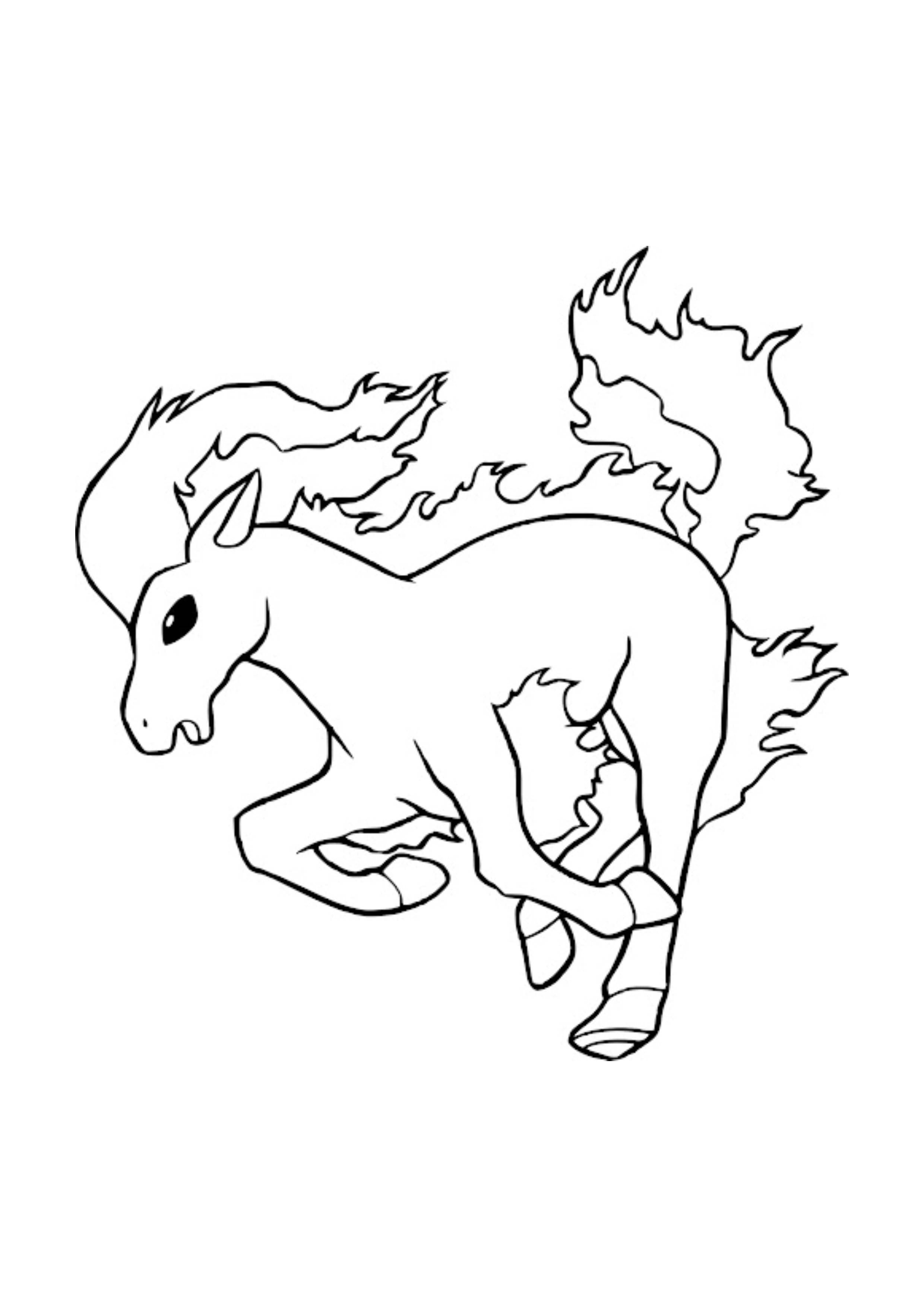 Página para colorear Rapidash (A4) para imprimir