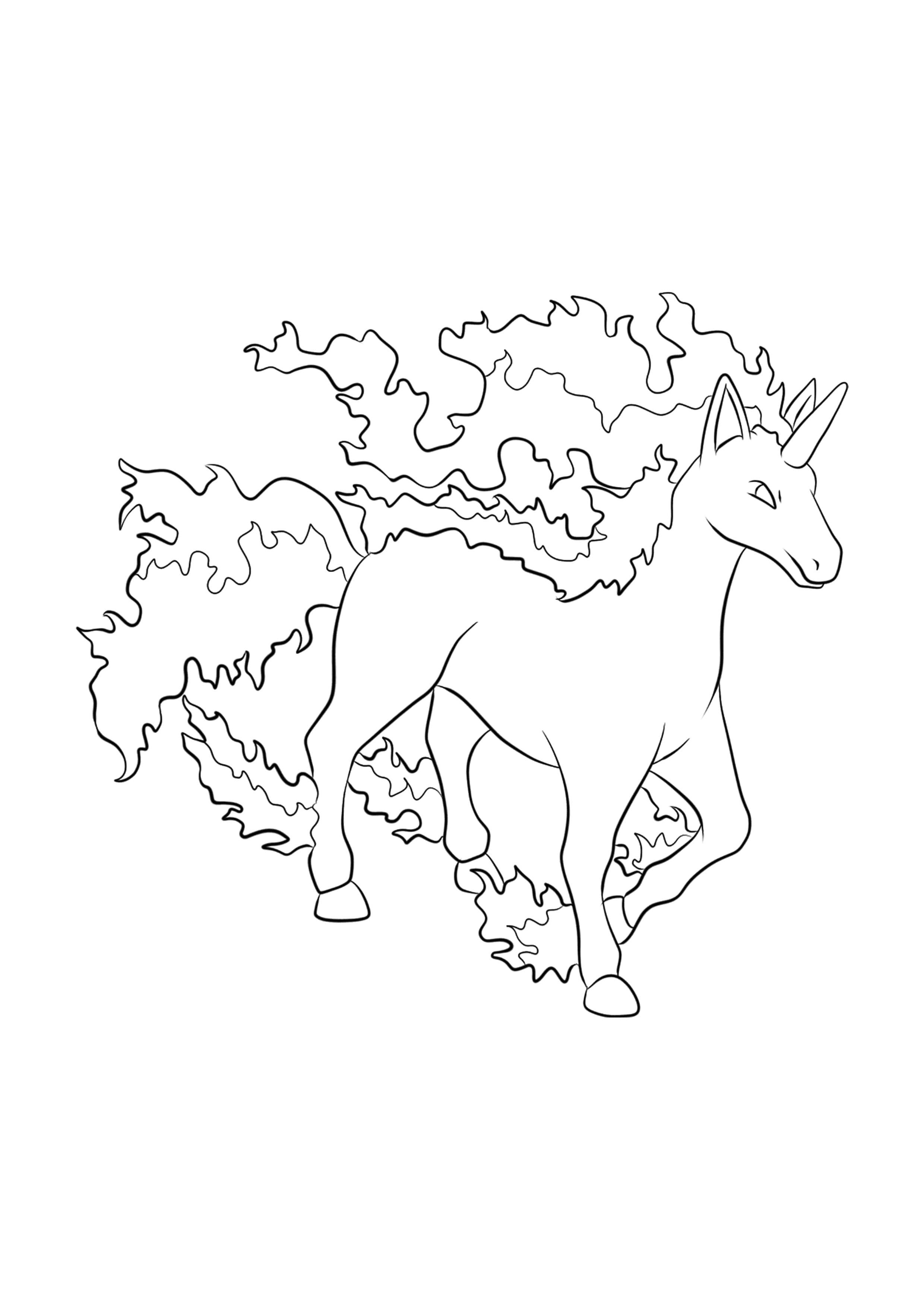 Página para colorear Rapidash (A4) para imprimir