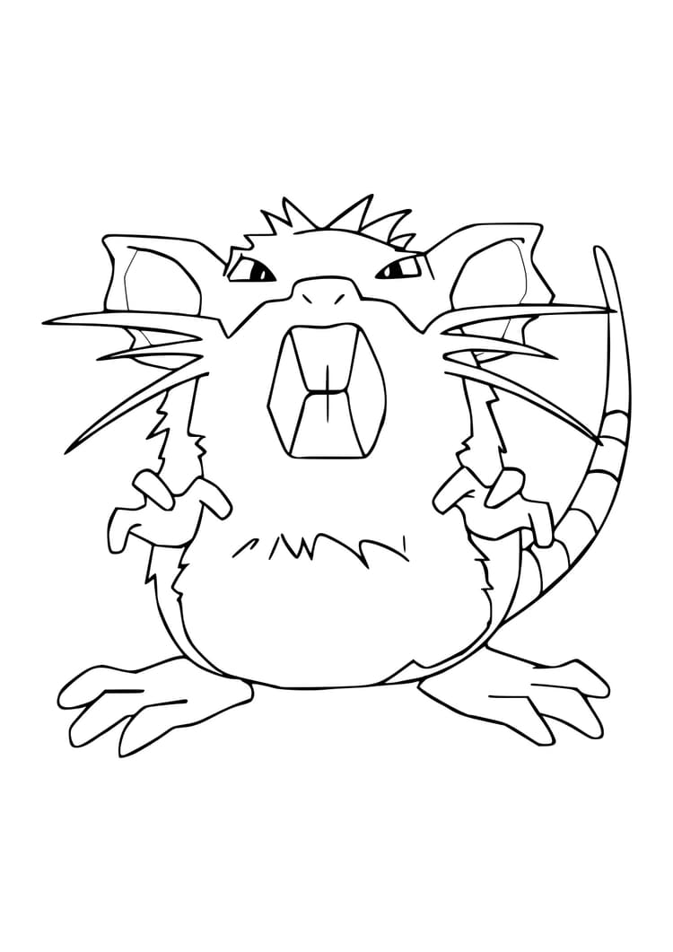 Página para colorear Raticate (A4) para imprimir