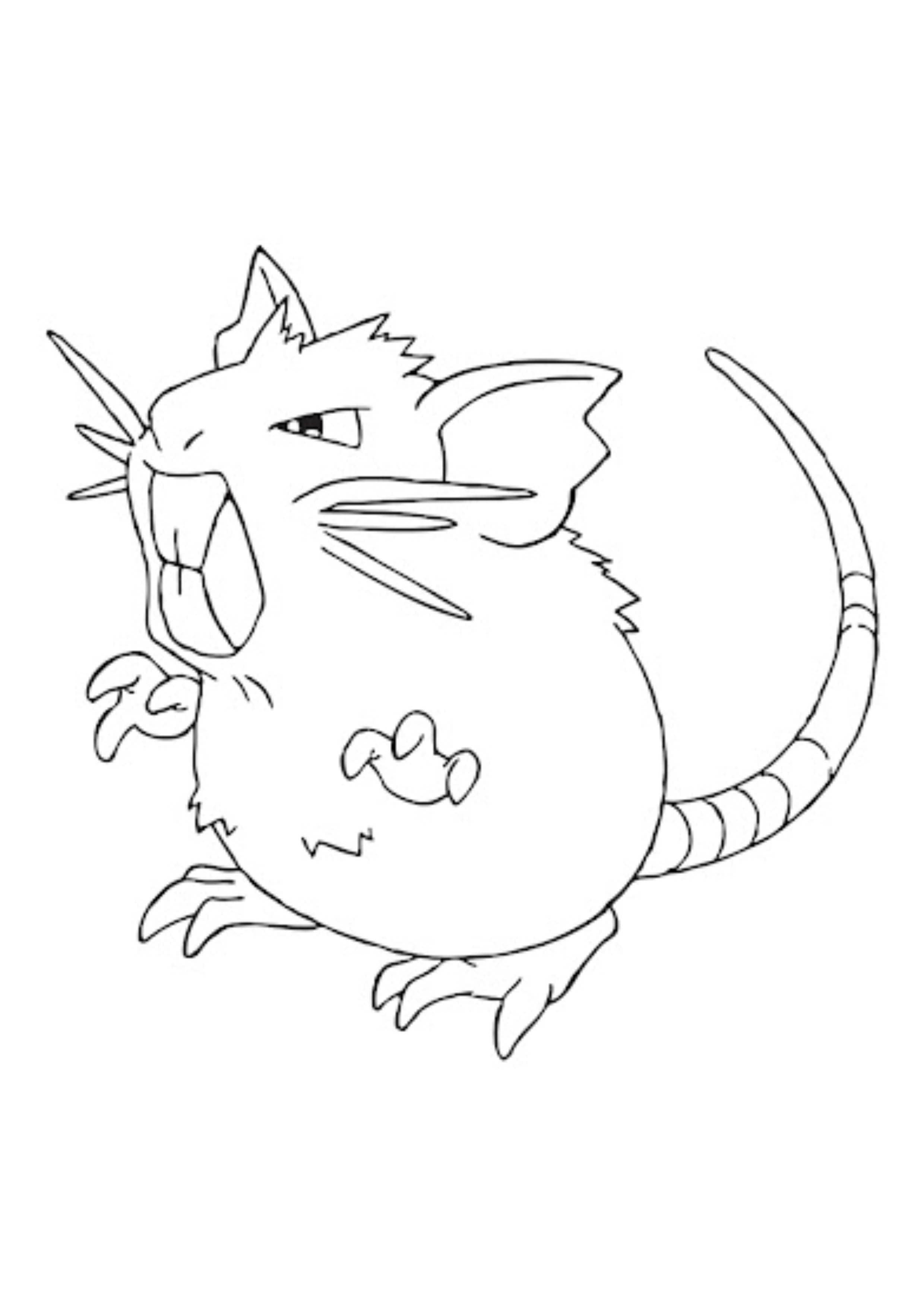 Página para colorear Raticate (A4) para imprimir
