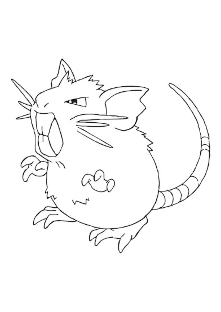Página para colorear Raticate (A4) para imprimir