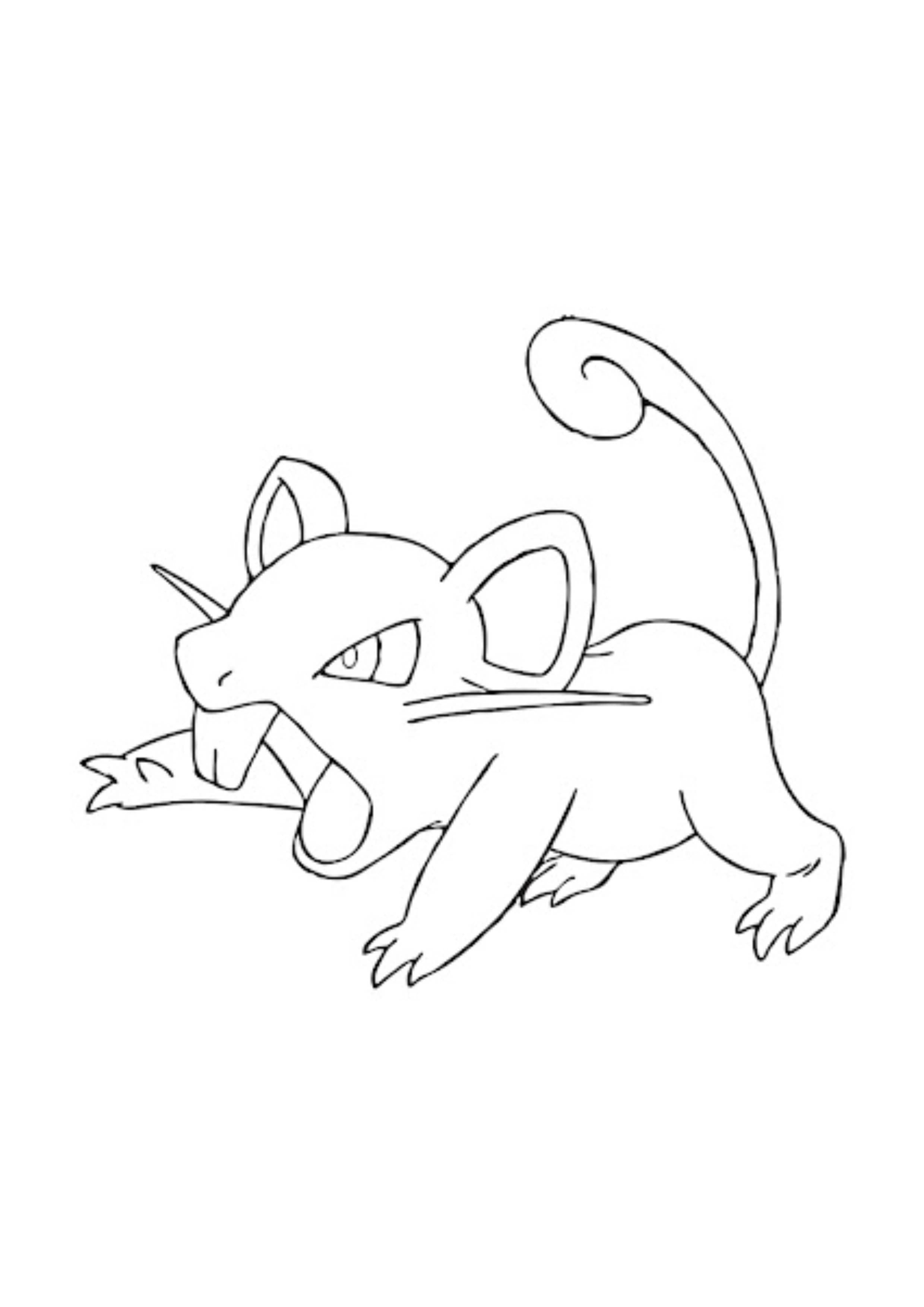 Página para colorear Rattata (A4) para imprimir