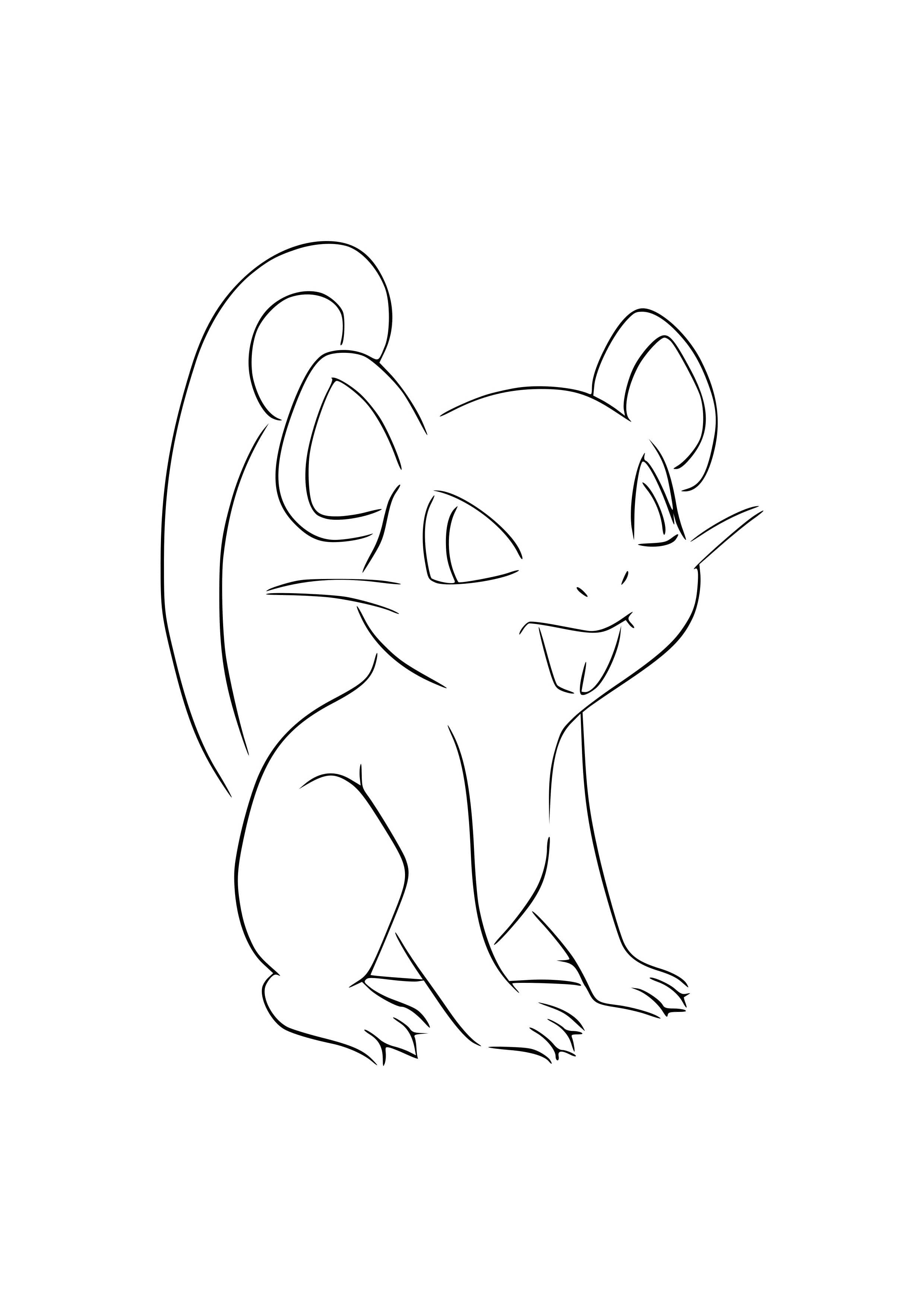 Página para colorear Rattata (A4) para imprimir