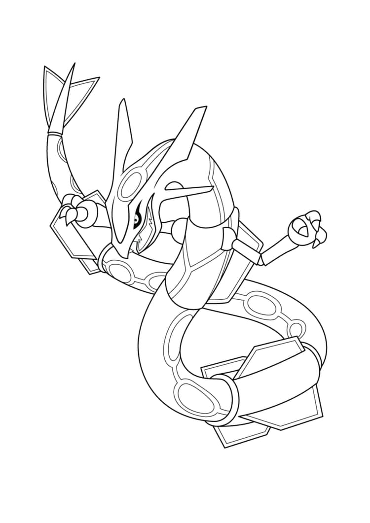 Página para colorear Rayquaza (A4) para imprimir