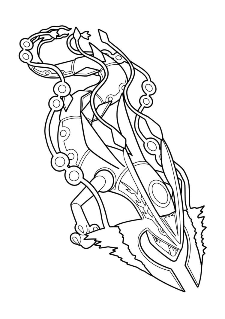 Página para colorear Rayquaza (A4) para imprimir