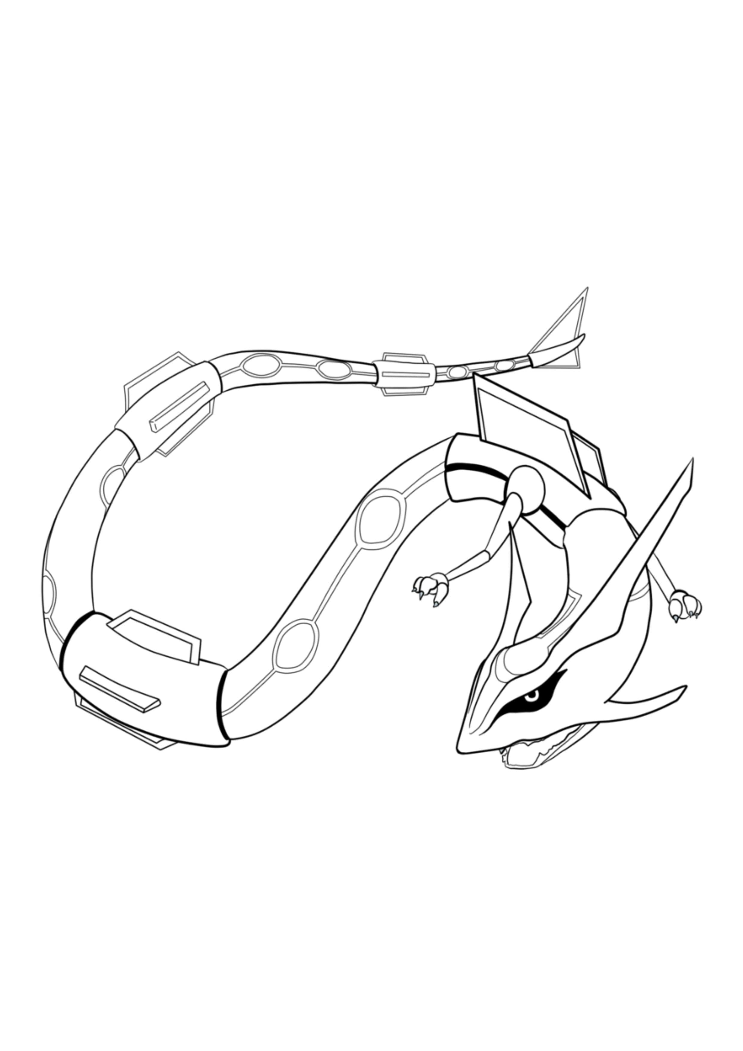 Página para colorear Rayquaza (A4) para imprimir