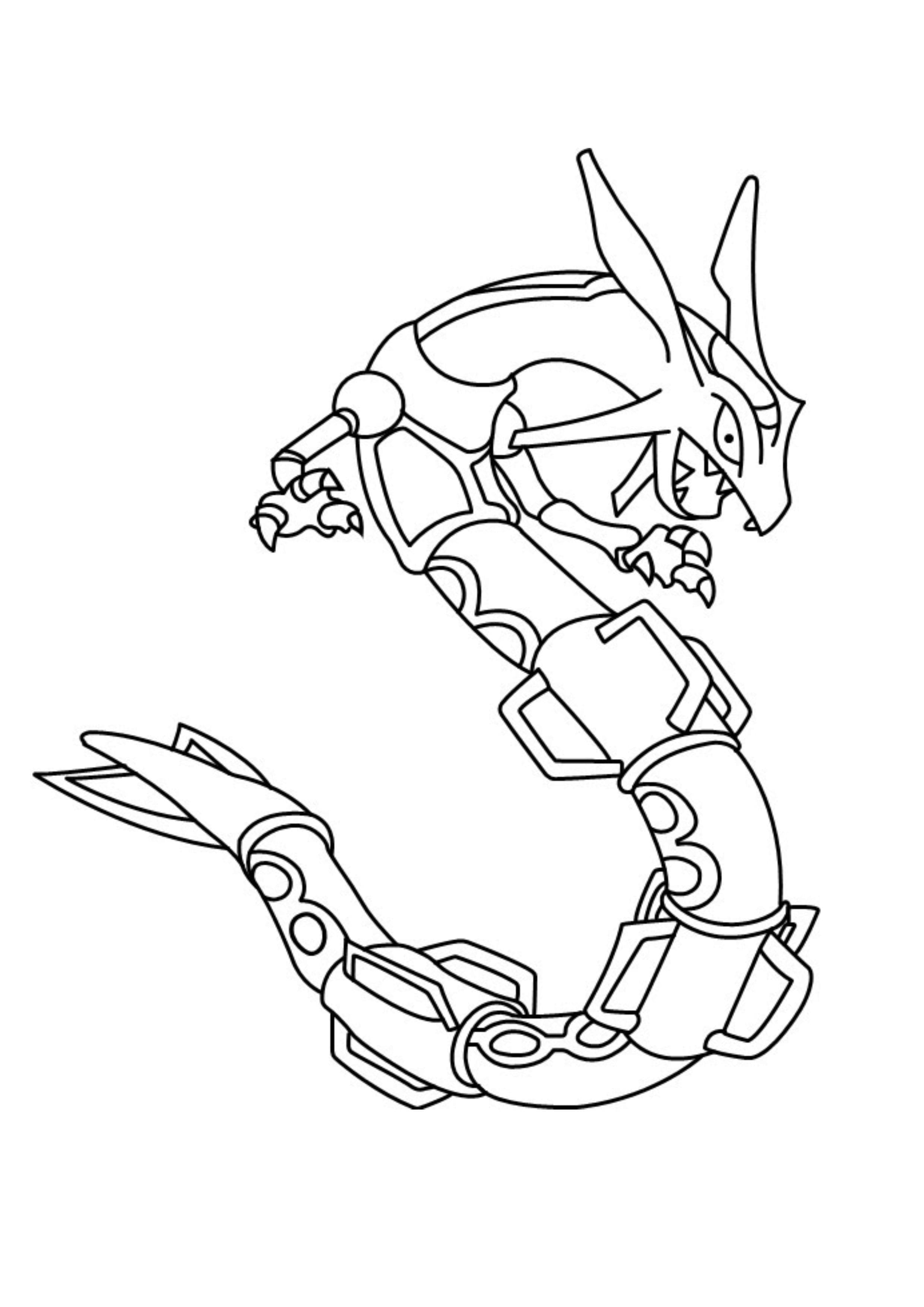 Página para colorear Rayquaza (A4) para imprimir