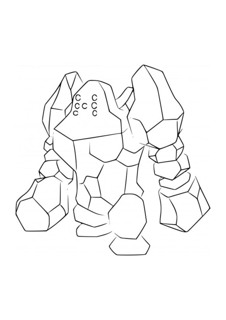 Página para colorear Regirock (A4) para imprimir