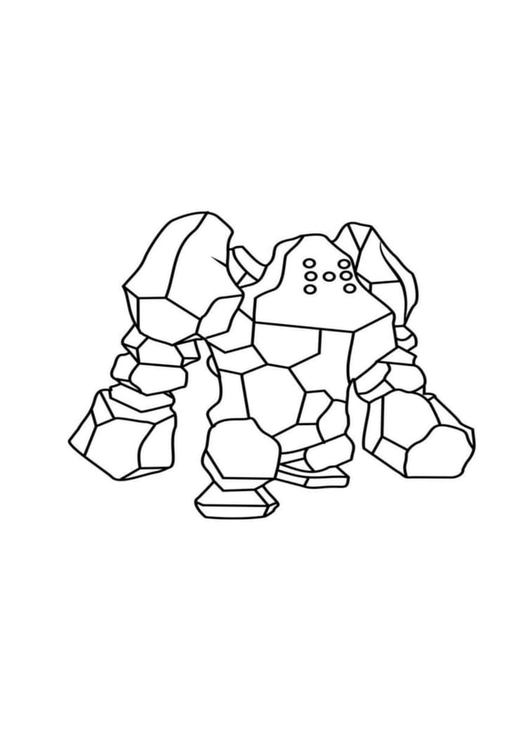 Página para colorear Regirock (A4) para imprimir