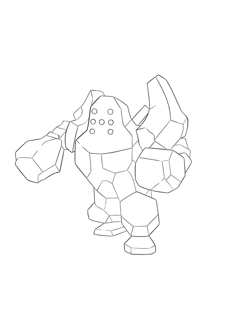 Página para colorear Regirock (A4) para imprimir
