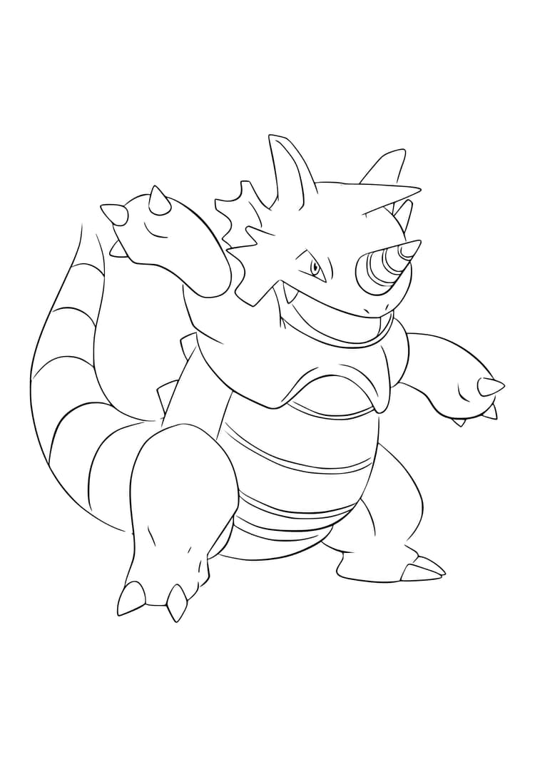 Página para colorear Rhydon (A4) para imprimir