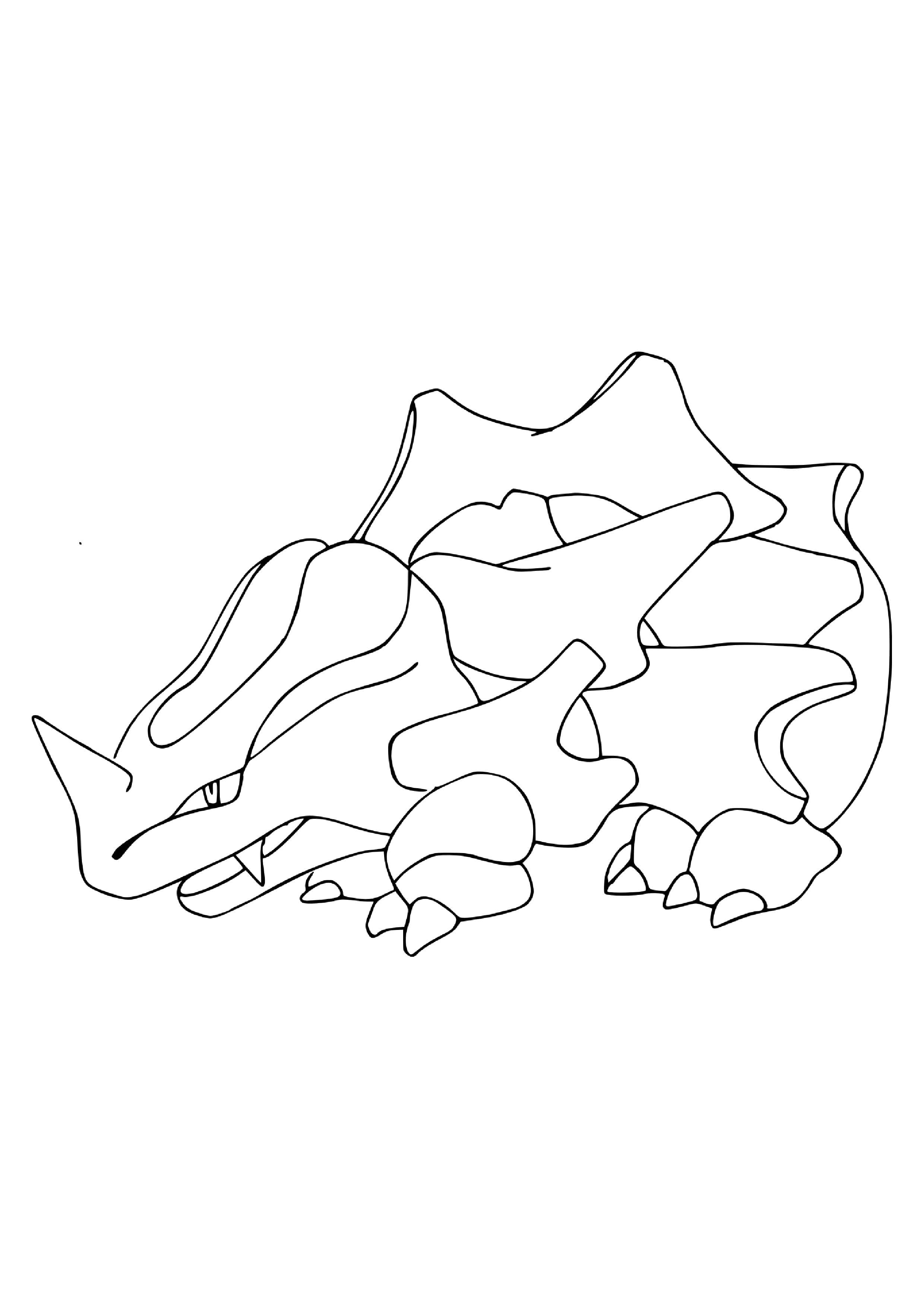 Página para colorear Rhyhorn (A4) para imprimir