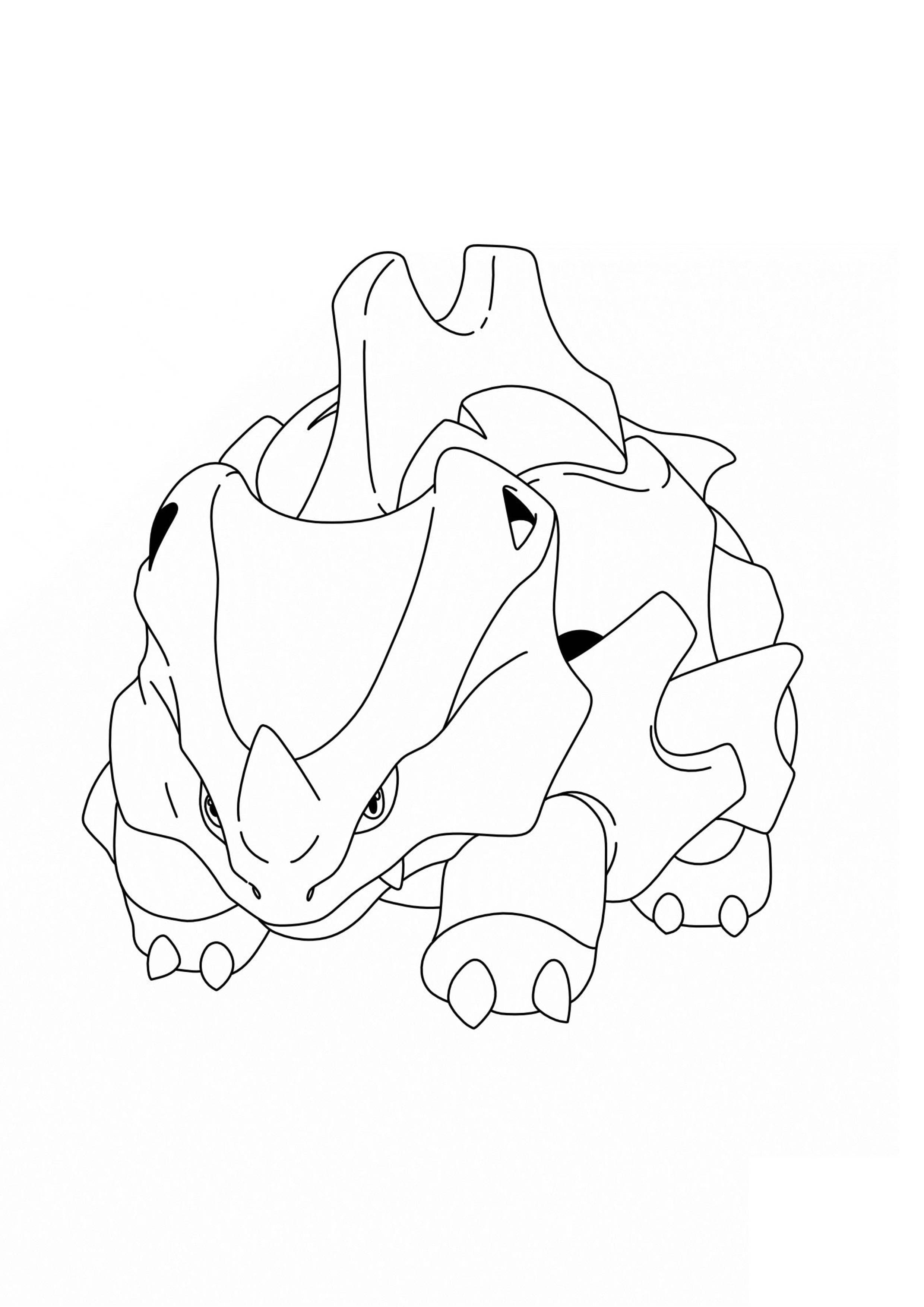 Página para colorear Rhyhorn (A4) para imprimir