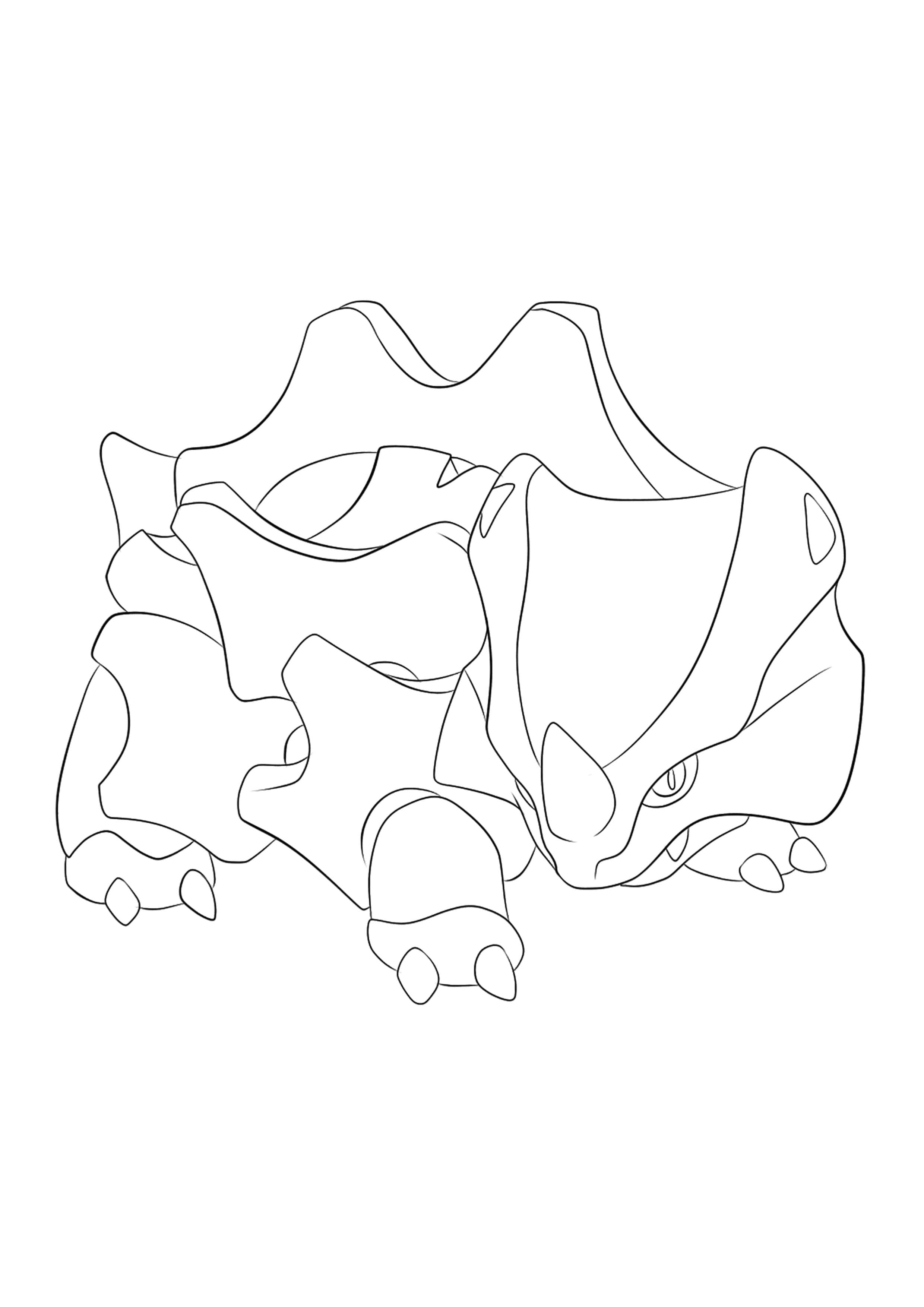 Página para colorear Rhyhorn (A4) para imprimir