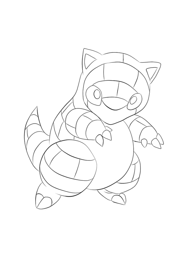 Página para colorear Sandshrew (A4) para imprimir