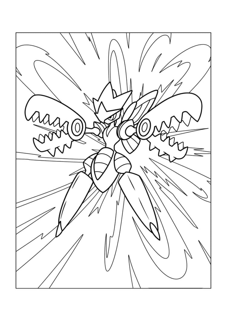 Página para colorear Scizor (A4) para imprimir