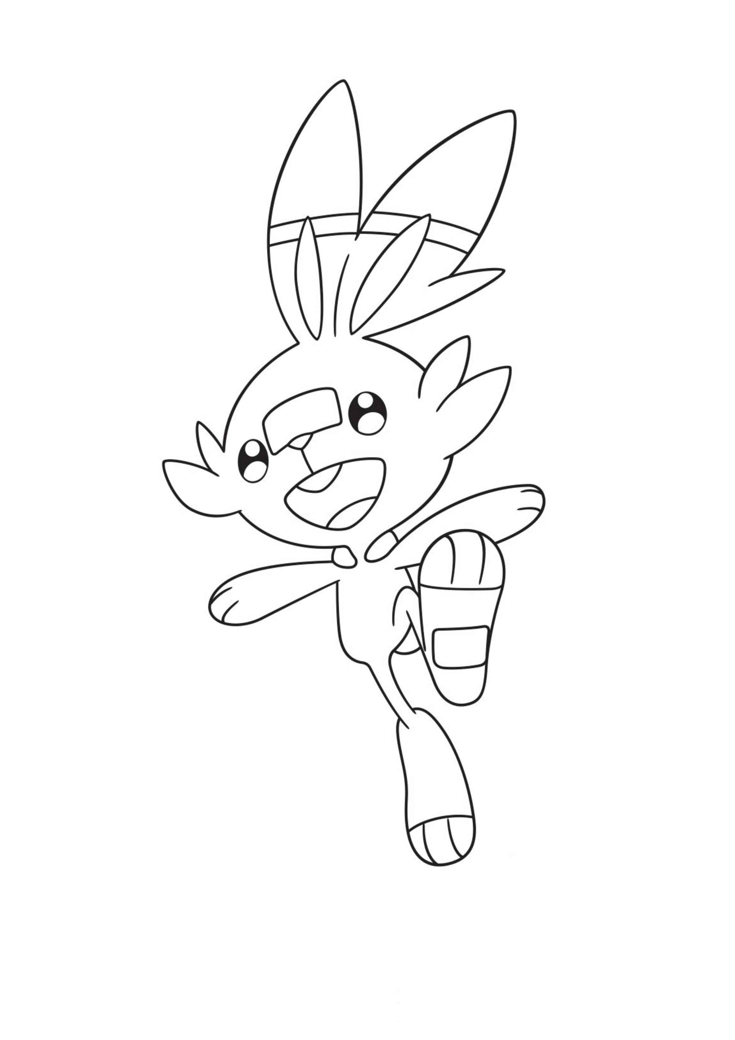 Página para colorear Scorbunny (A4) para imprimir