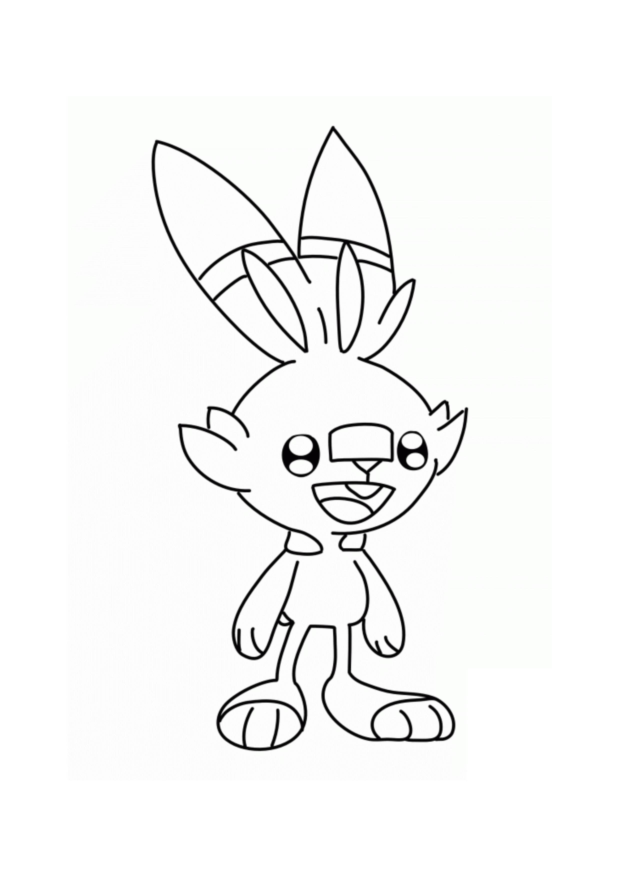 Página para colorear Scorbunny (A4) para imprimir