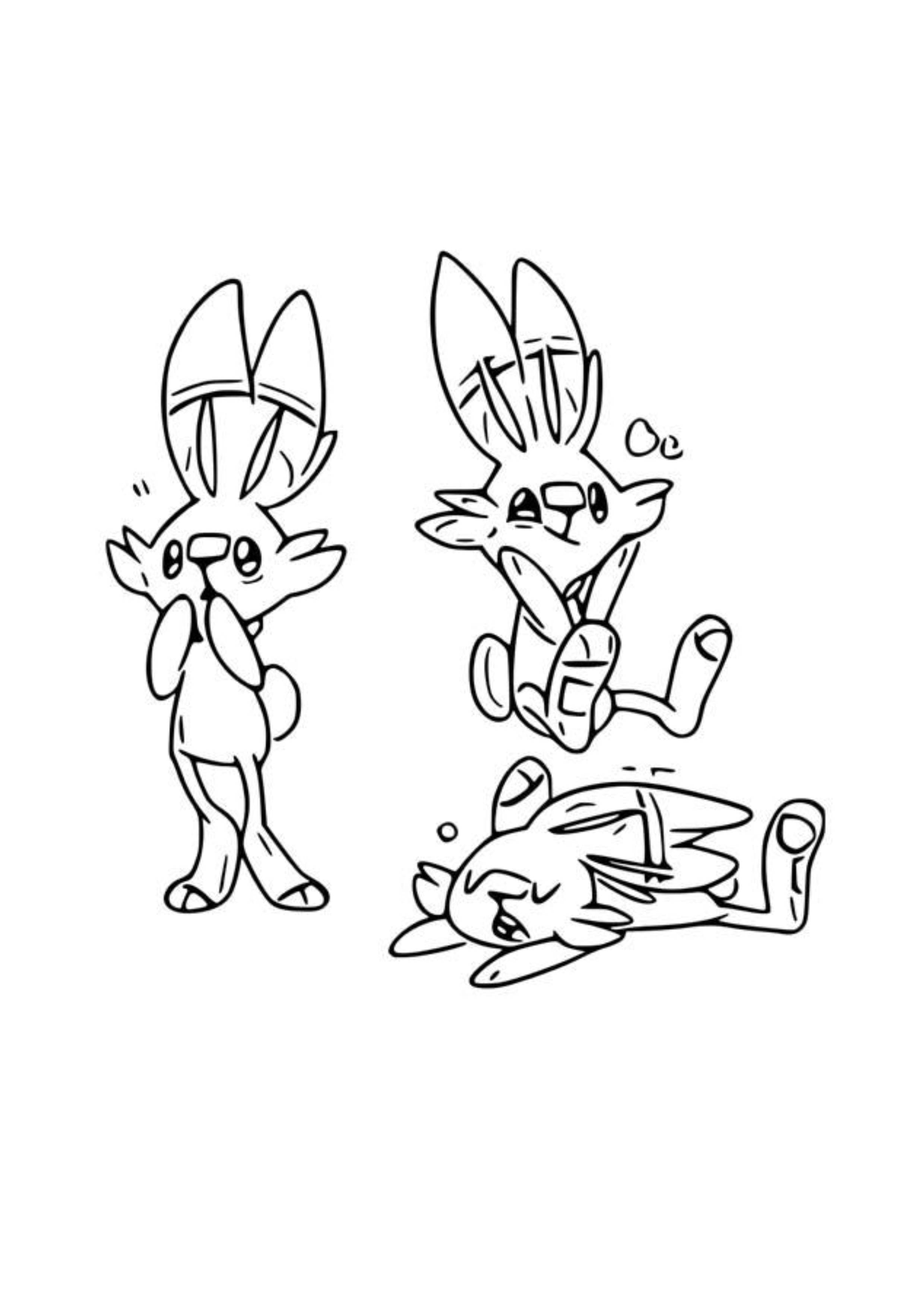 Página para colorear Scorbunny (A4) para imprimir