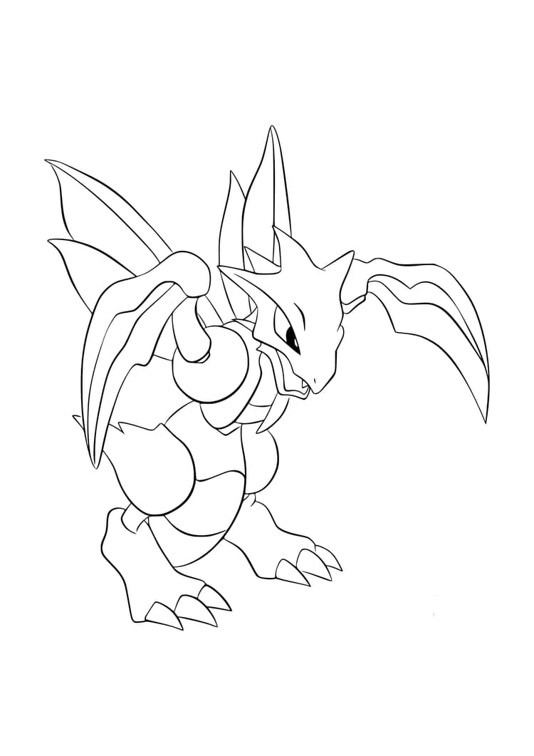 Página para colorear Scyther (A4) para imprimir