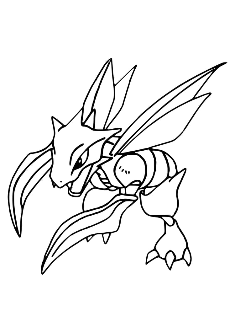 Página para colorear Scyther (A4) para imprimir
