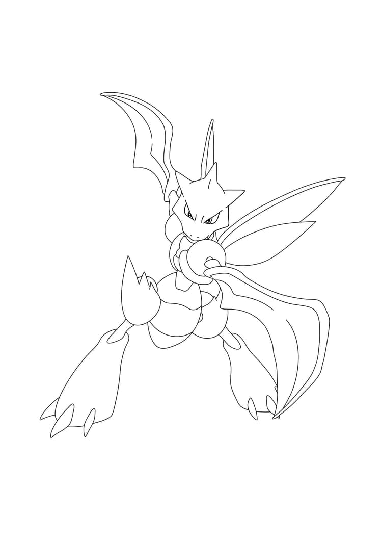 Página para colorear Scyther (A4) para imprimir