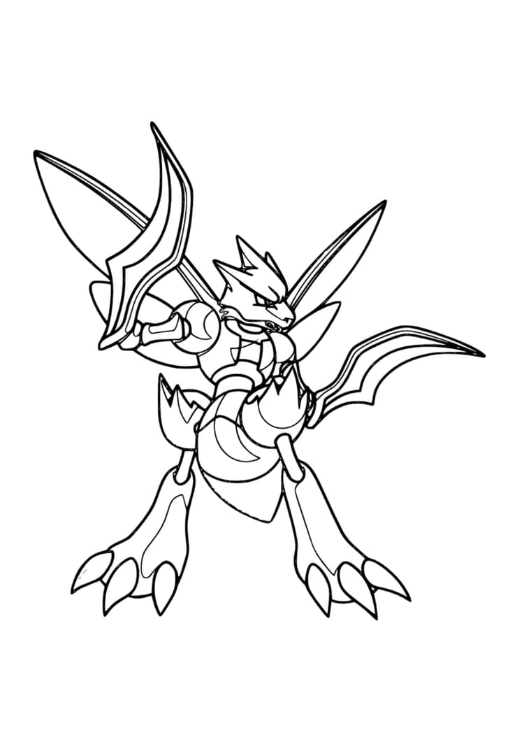 Página para colorear Scyther (A4) para imprimir