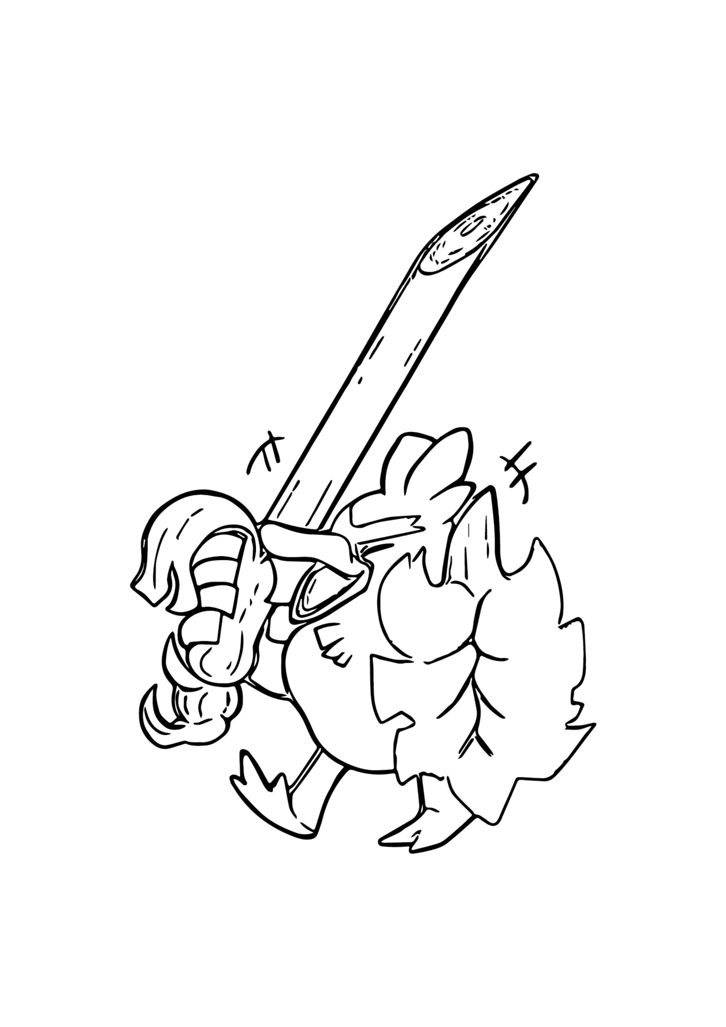 Página para colorear Sirfetch'd (A4) para imprimir