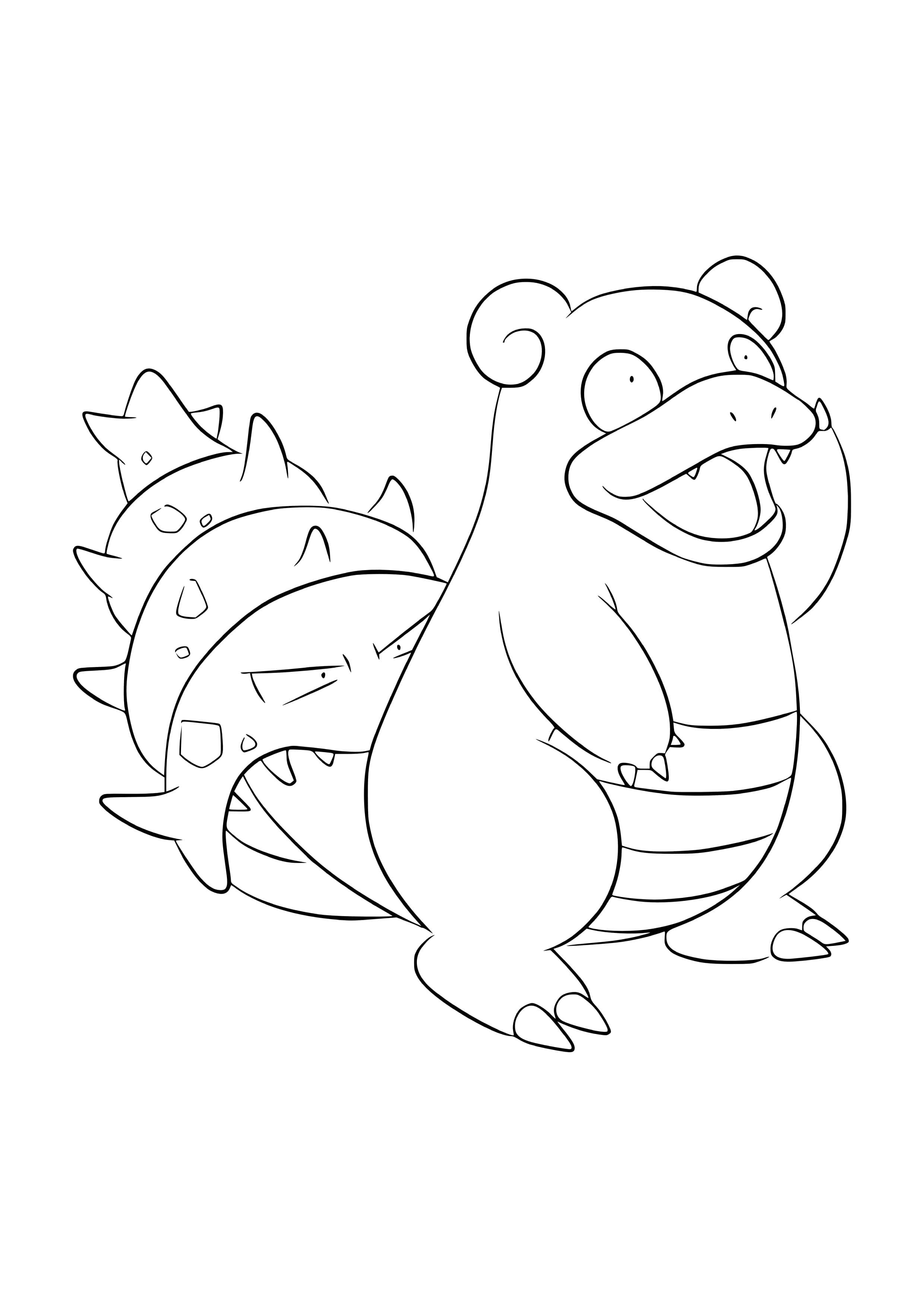 Página para colorear Slowbro (A4) para imprimir