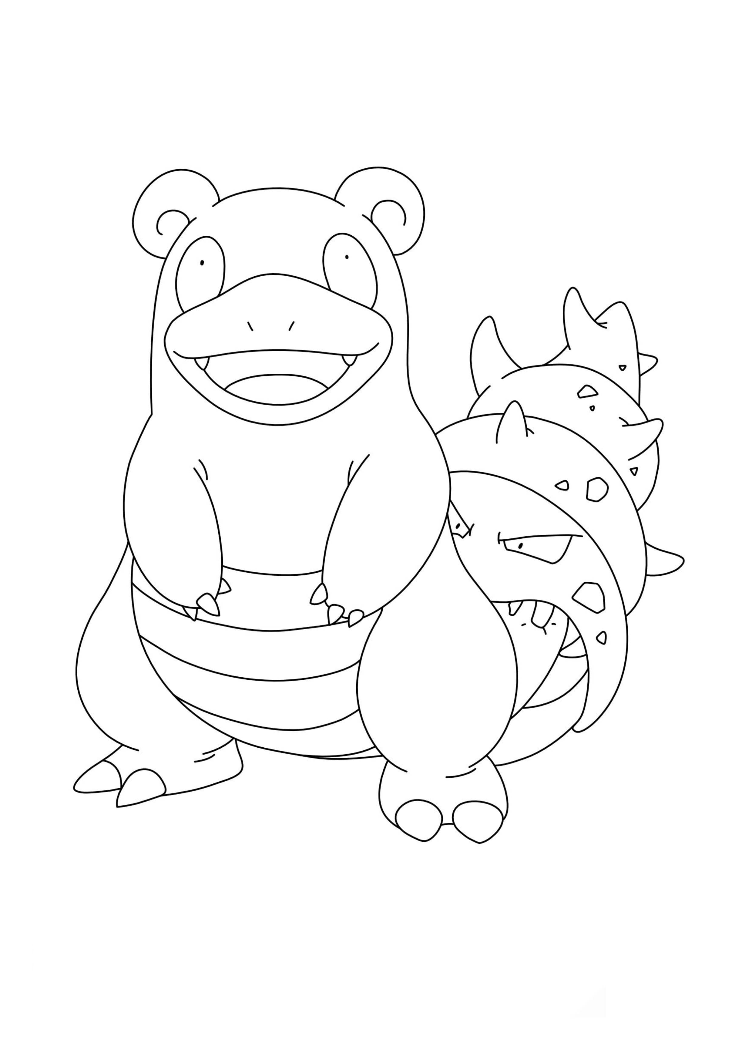 Página para colorear Slowbro (A4) para imprimir