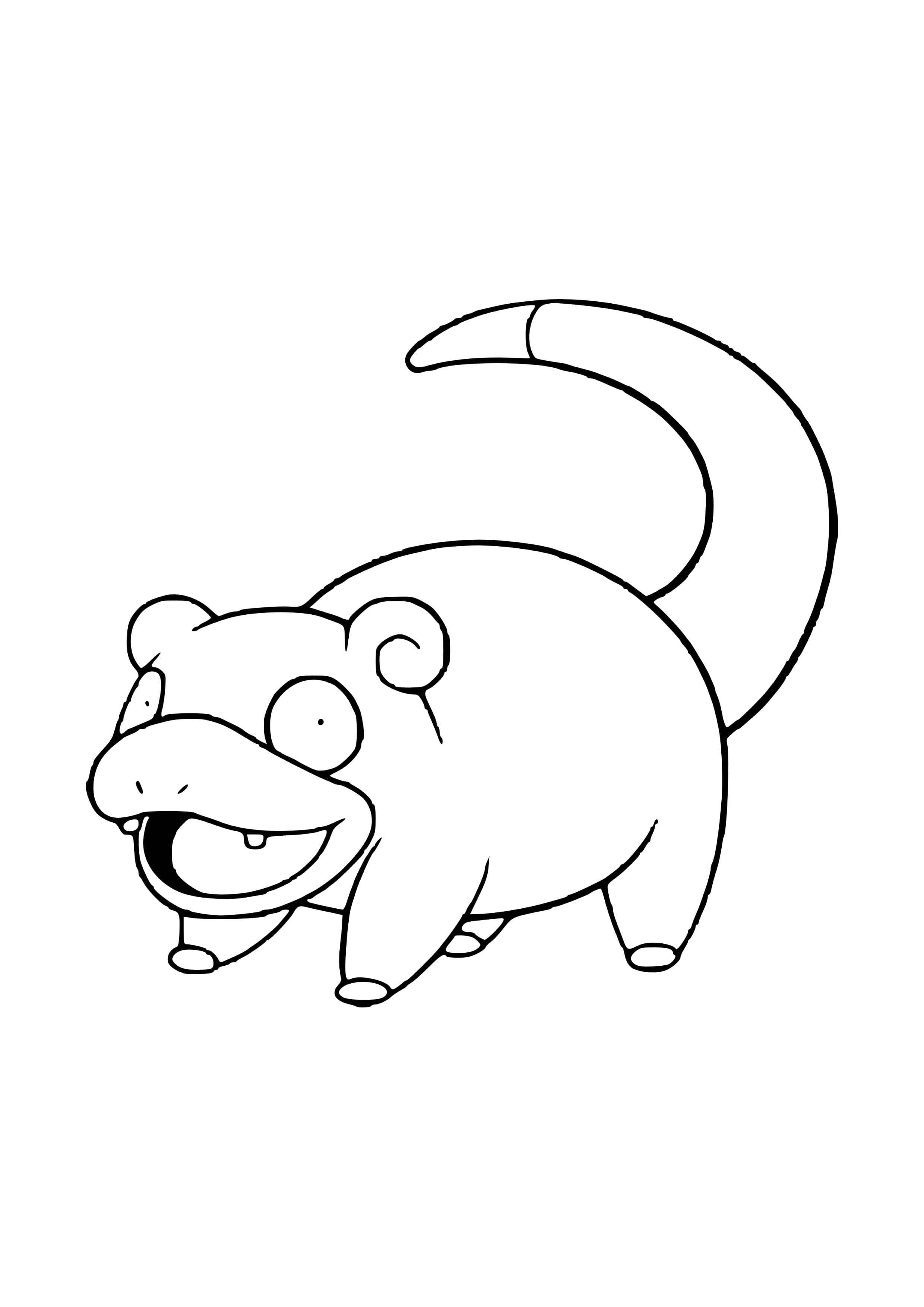 Página para colorear Slowpoke (A4) para imprimir