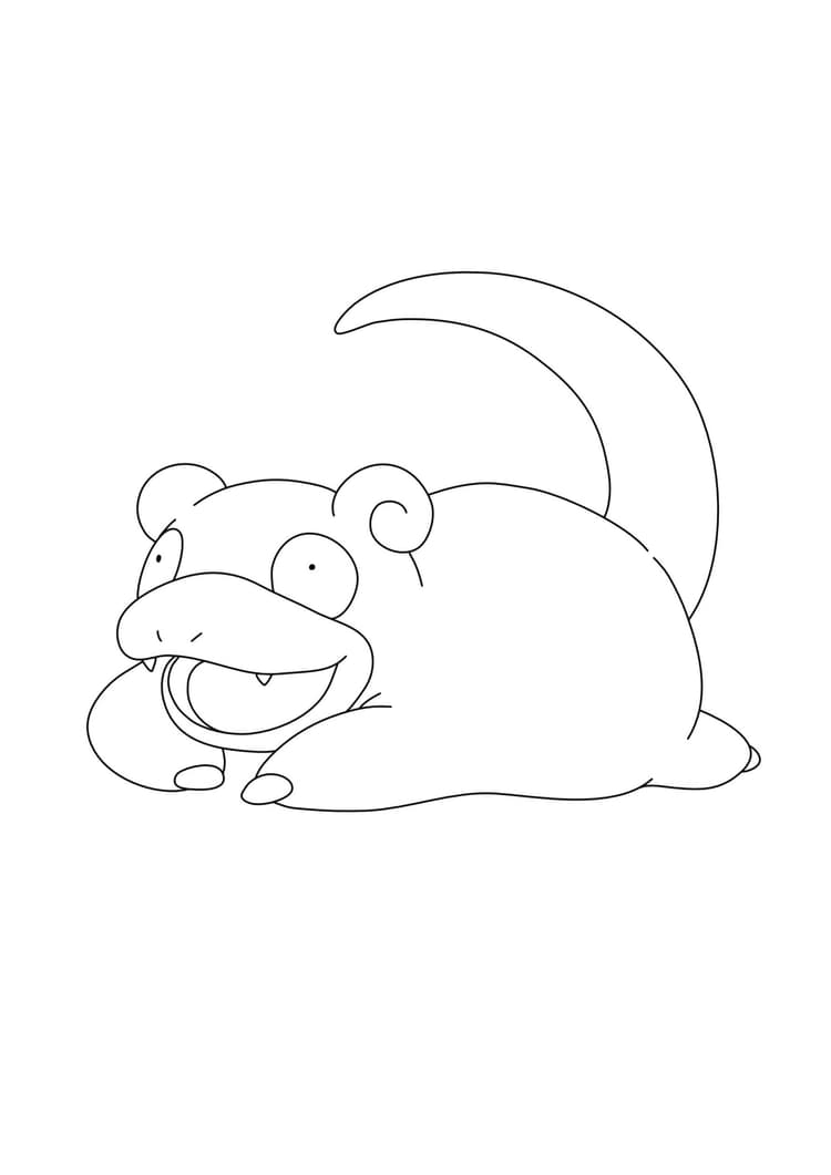 Página para colorear Slowpoke (A4) para imprimir