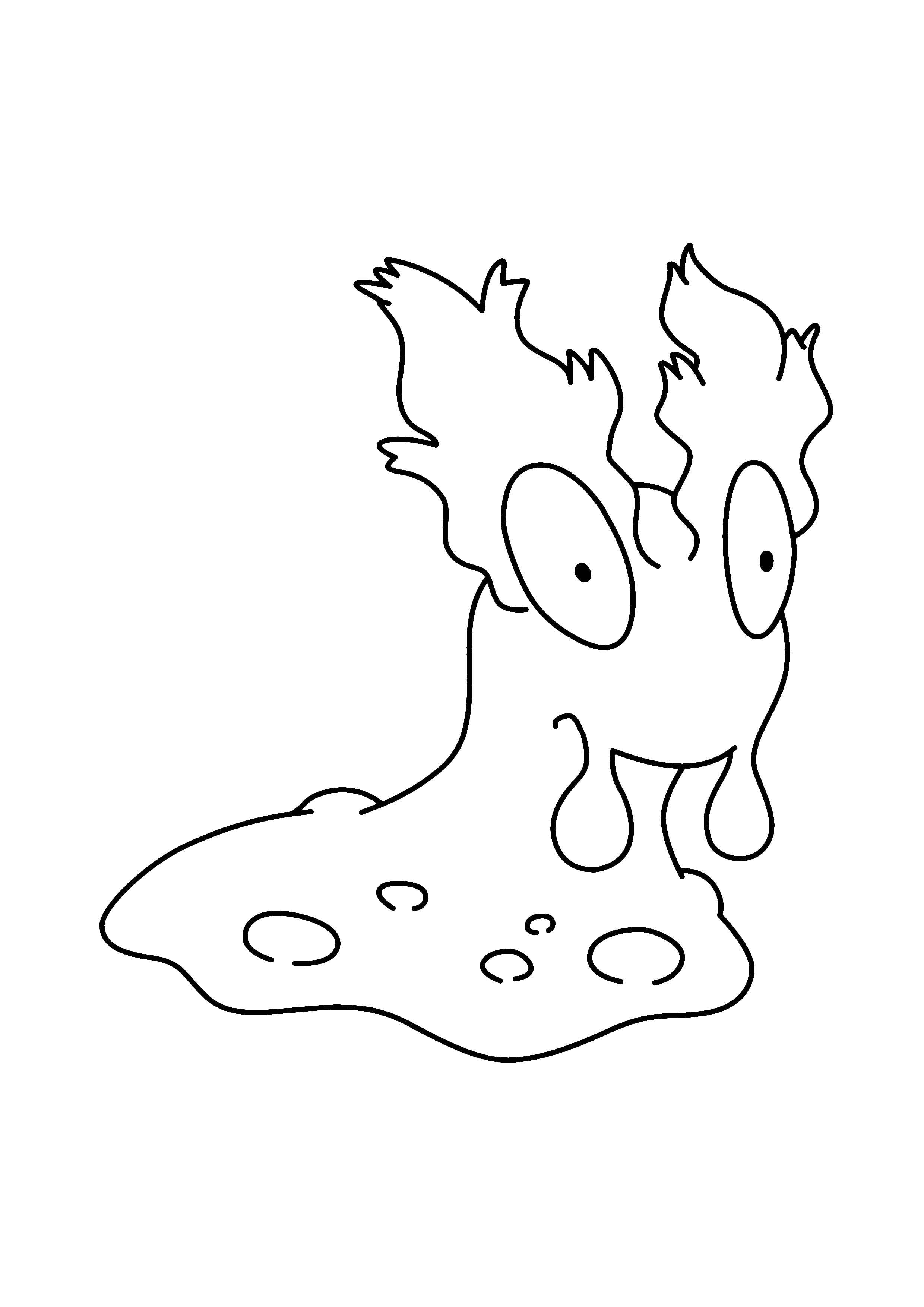 Página para colorear Slugma (A4) para imprimir