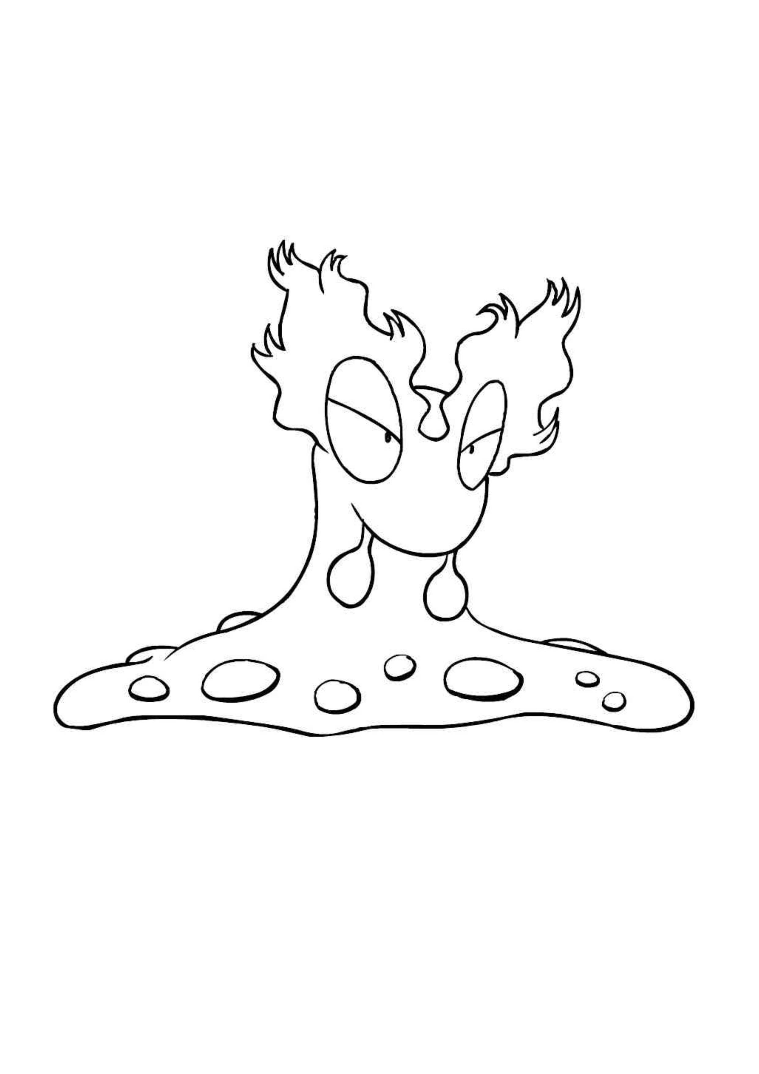 Página para colorear Slugma (A4) para imprimir