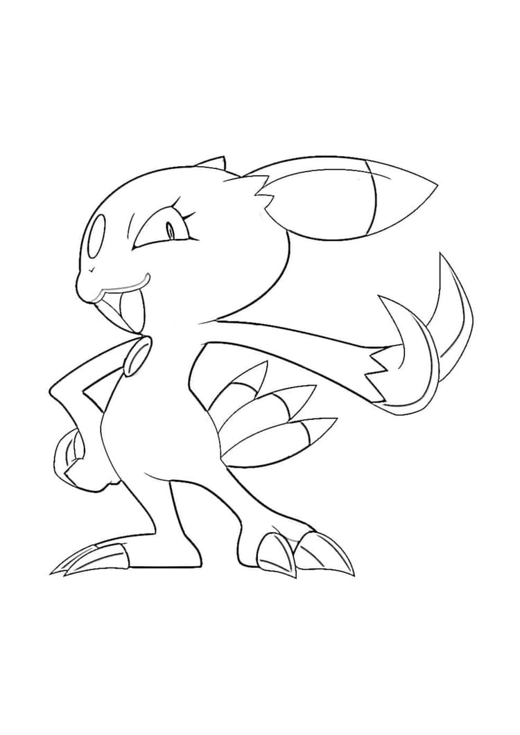 Página para colorear Sneasel (A4) para imprimir