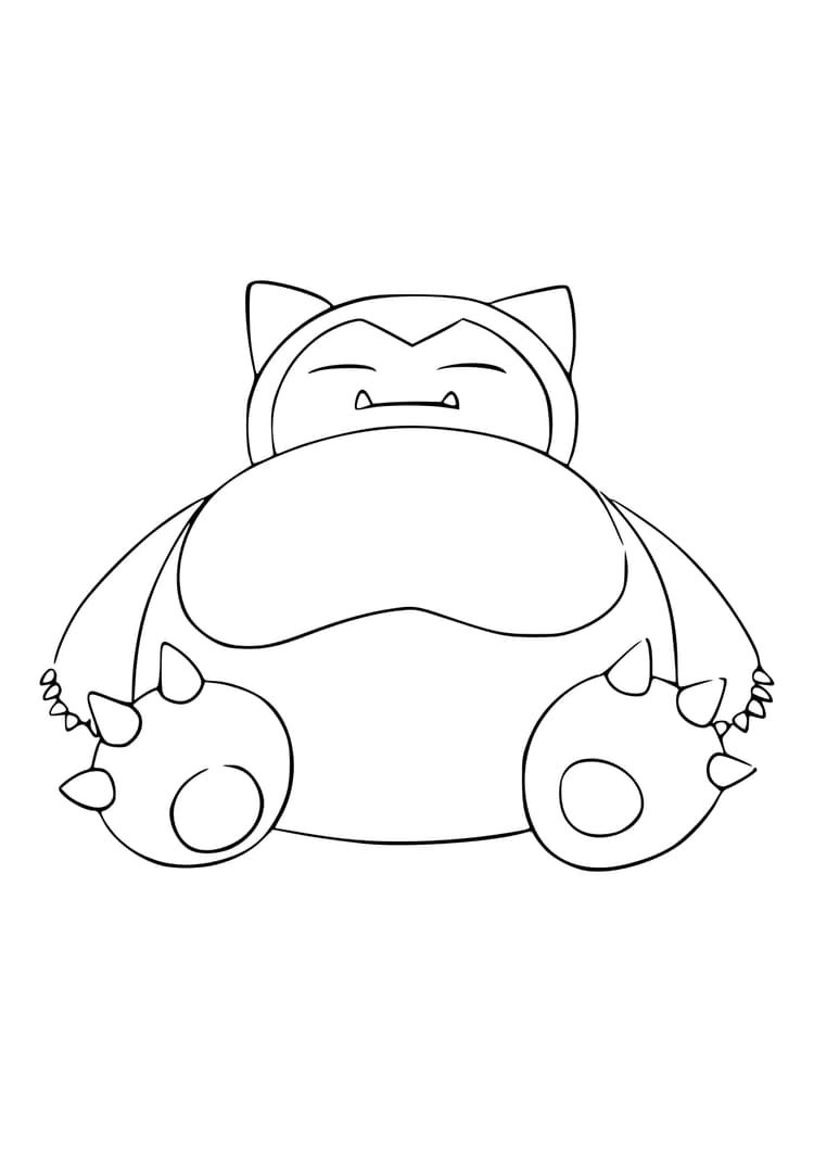 Página para colorear Snorlax (A4) para imprimir