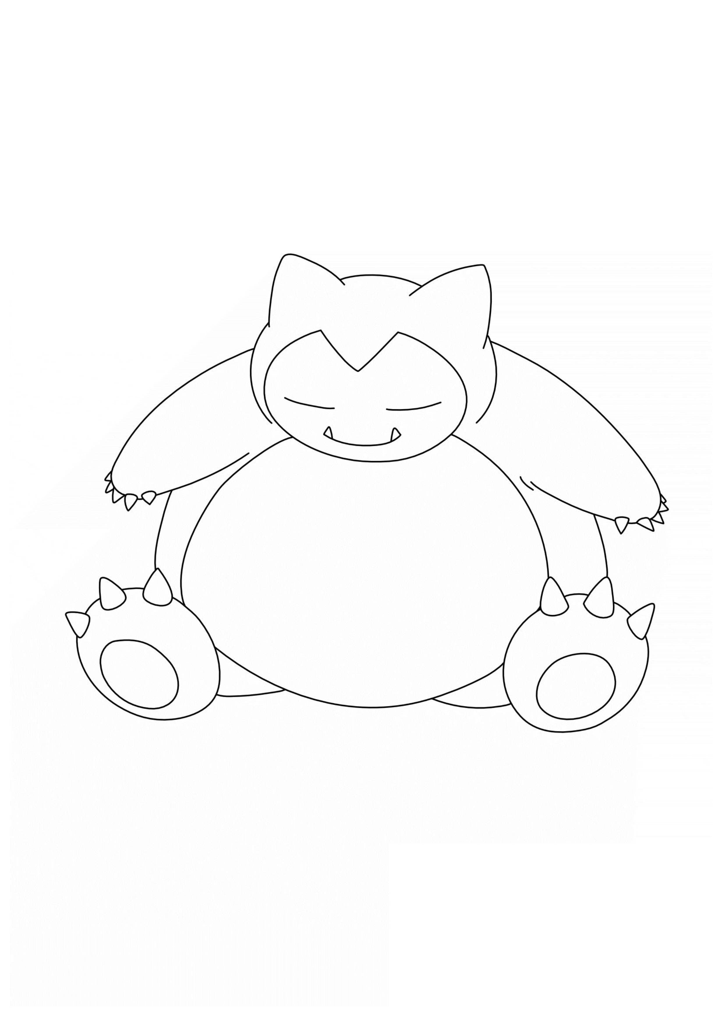 Página para colorear Snorlax (A4) para imprimir
